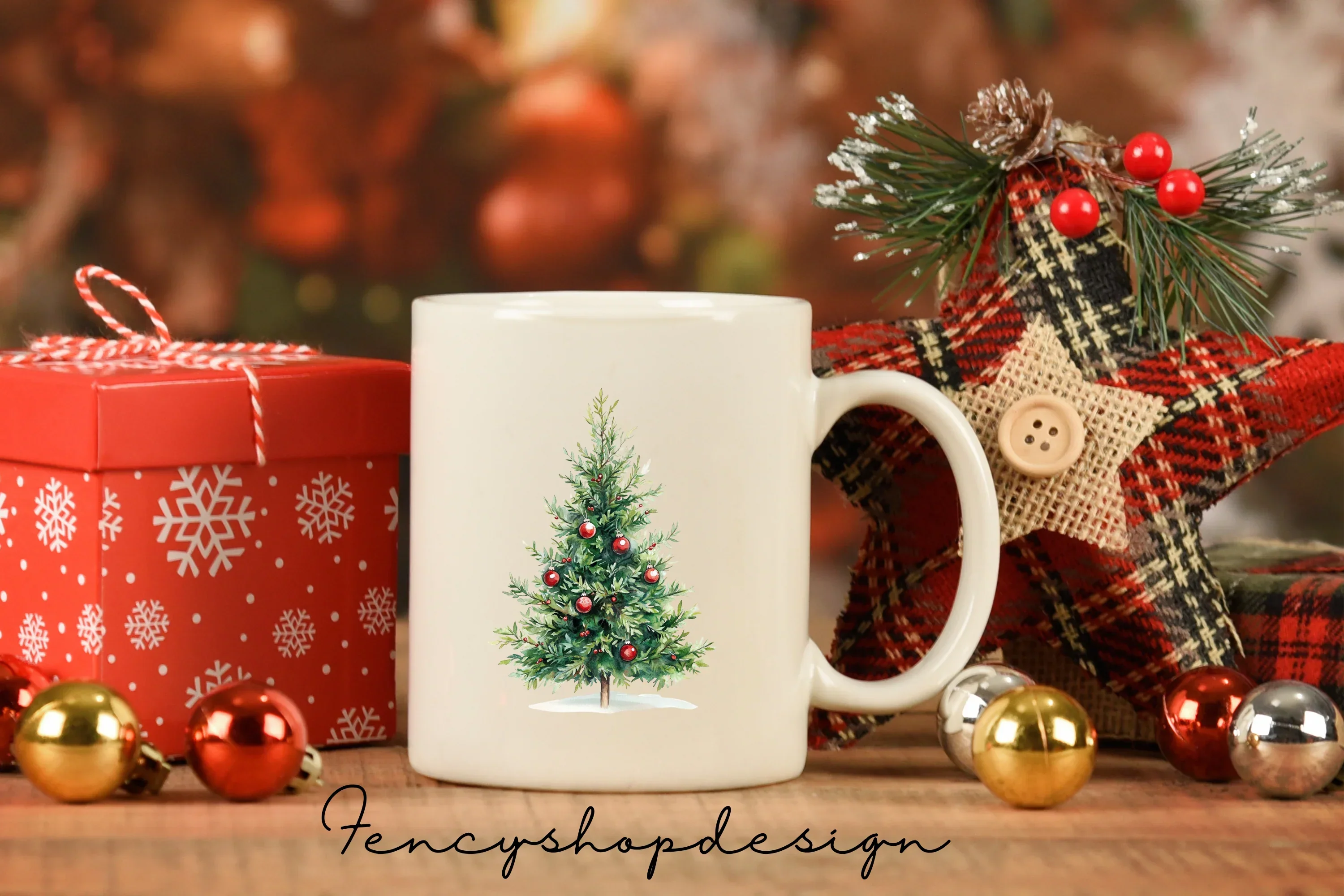 Festive Christmas Tree Clipart Bundle - Image 3