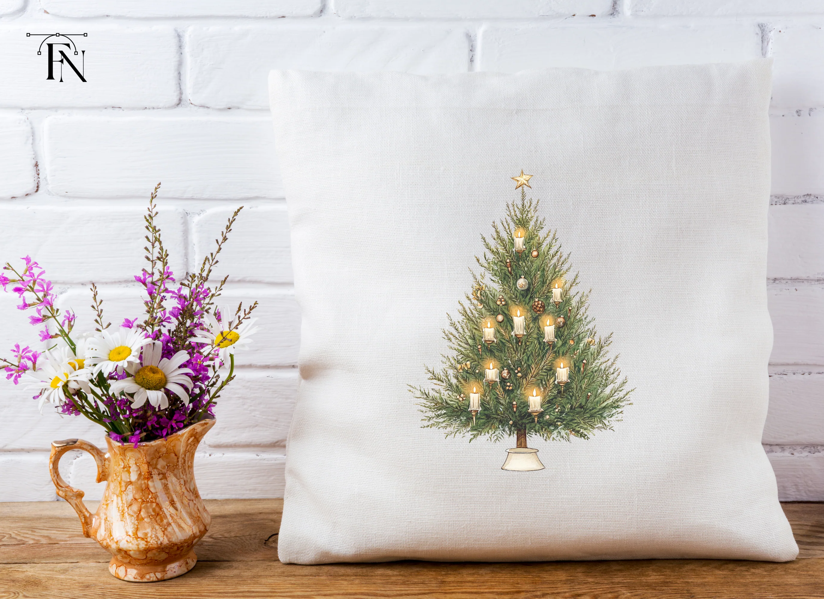 Festive Christmas Tree with Candles Clipart Bundle - Image 5