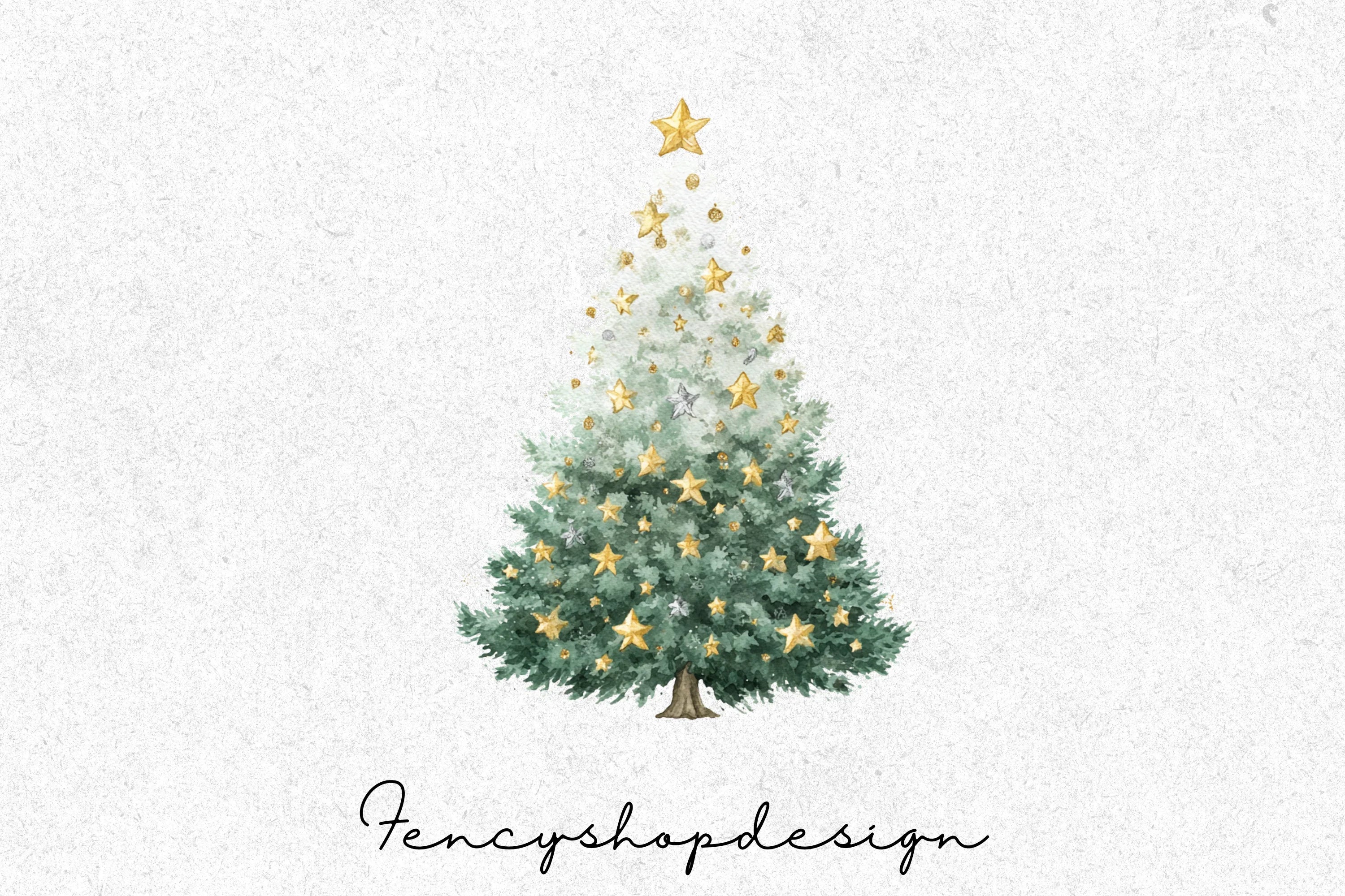 Festive Christmas Trees Clipart Bundle - Image 4