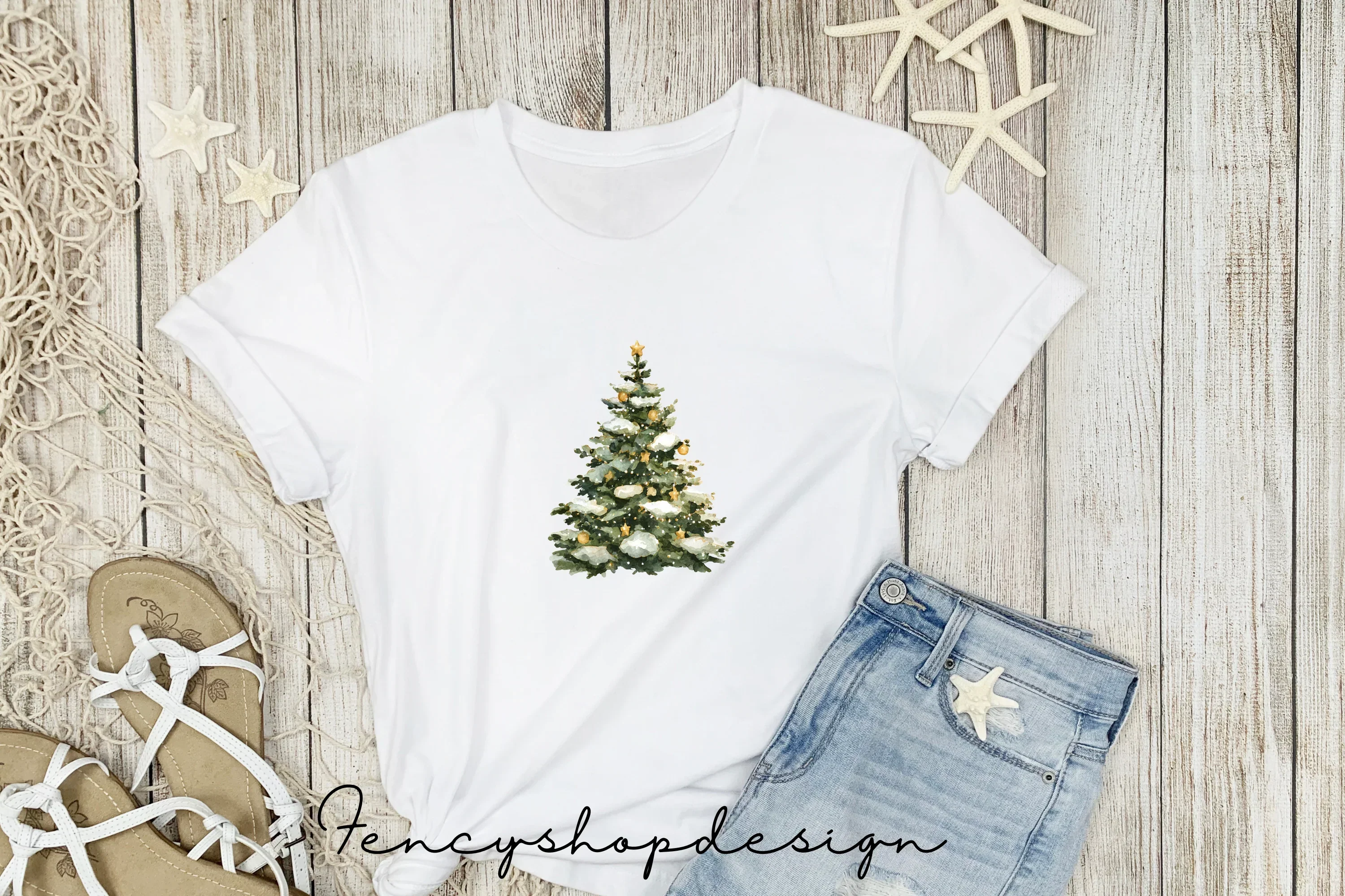 Festive Christmas Trees Clipart Bundle - Image 5