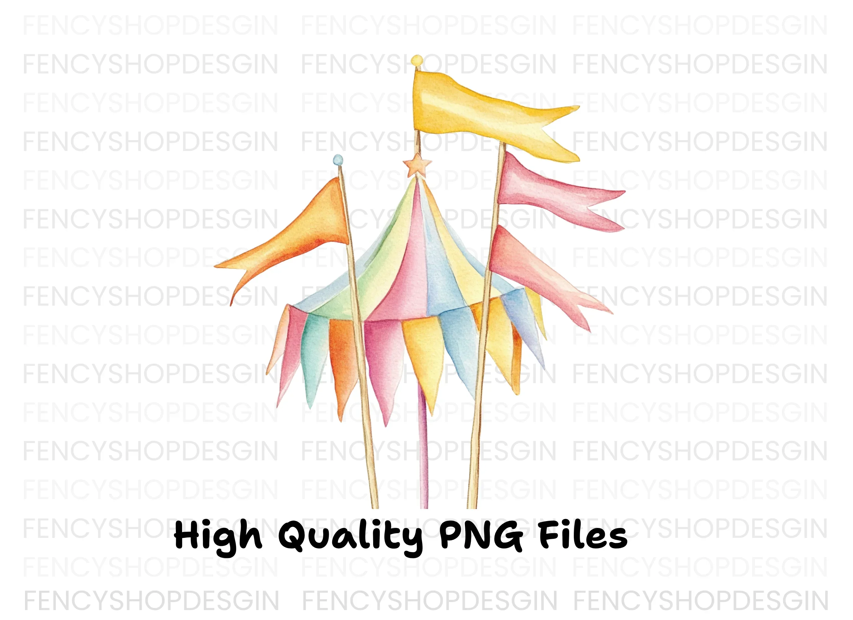 Festive Circus Flags Clipart Bundle - Image 3