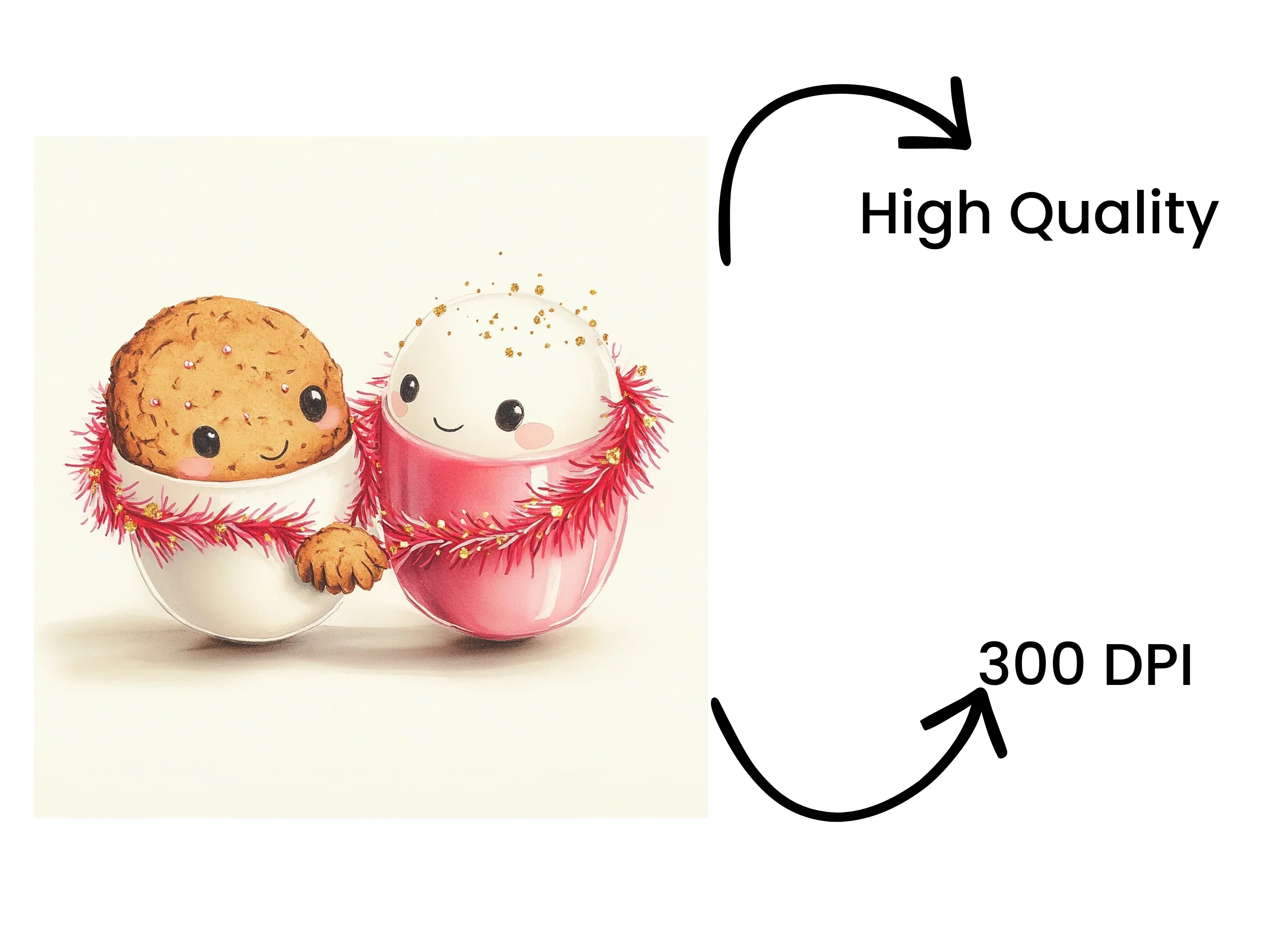 Festive Cookie and Milk Friends Clipart Bundle - Image 4