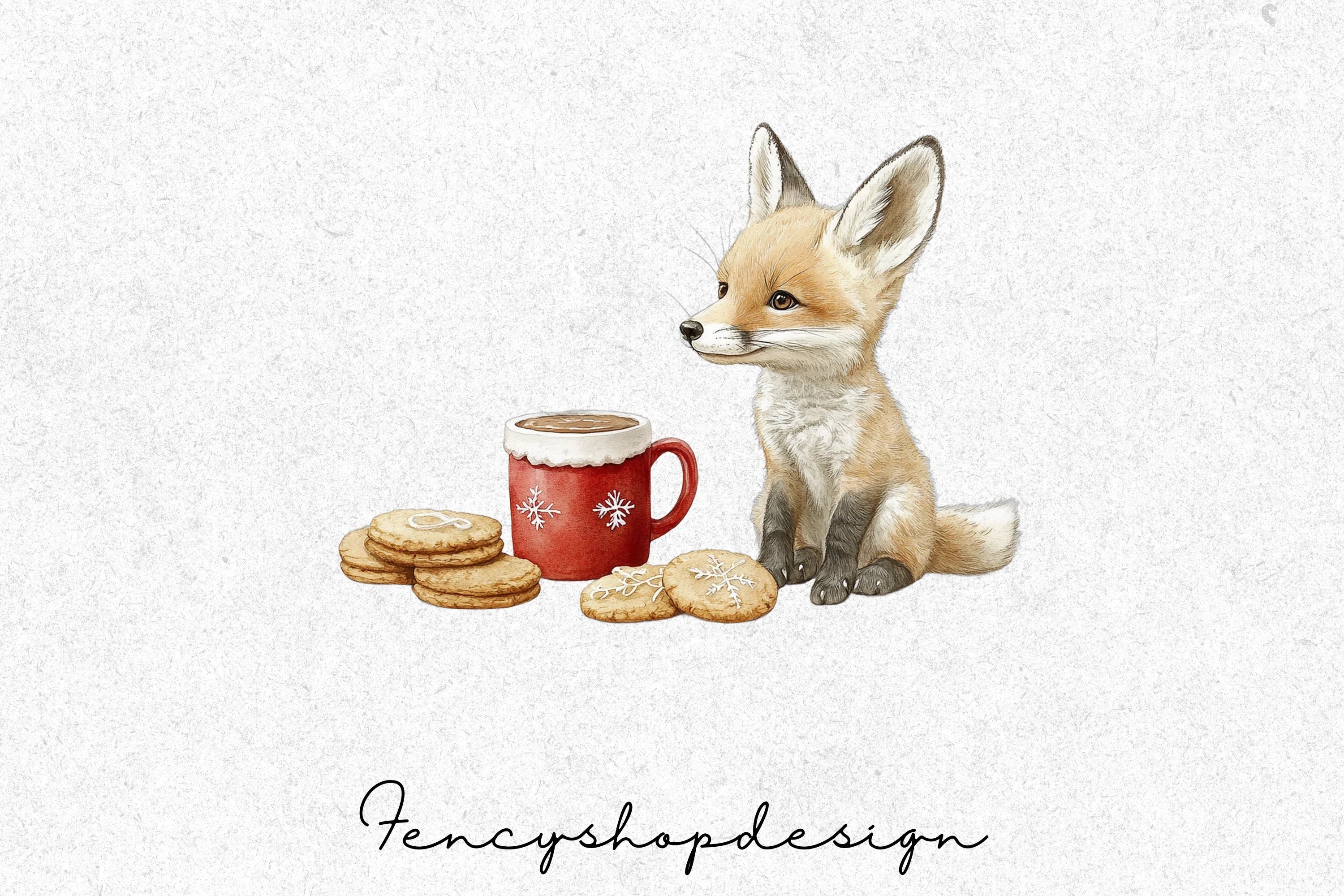 Festive Fox Christmas Baking Clipart Bundle - Image 3
