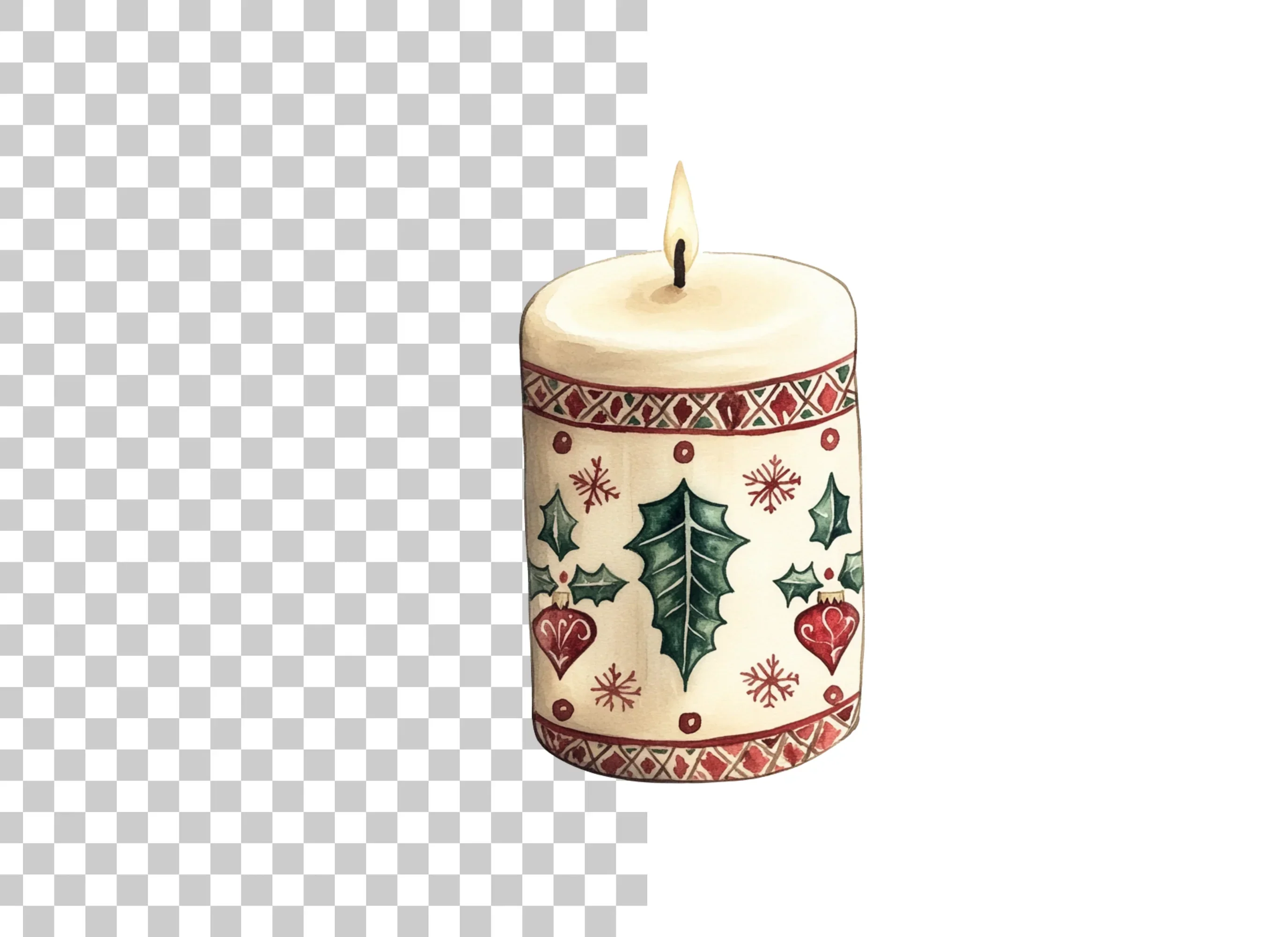 Festive Holiday Candle Clipart Bundle - Image 6