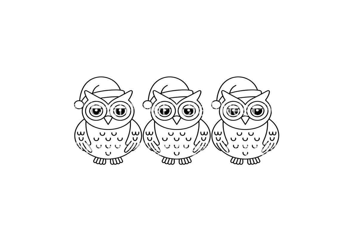 Festive Owls Christmas Coloring Books - Image 4