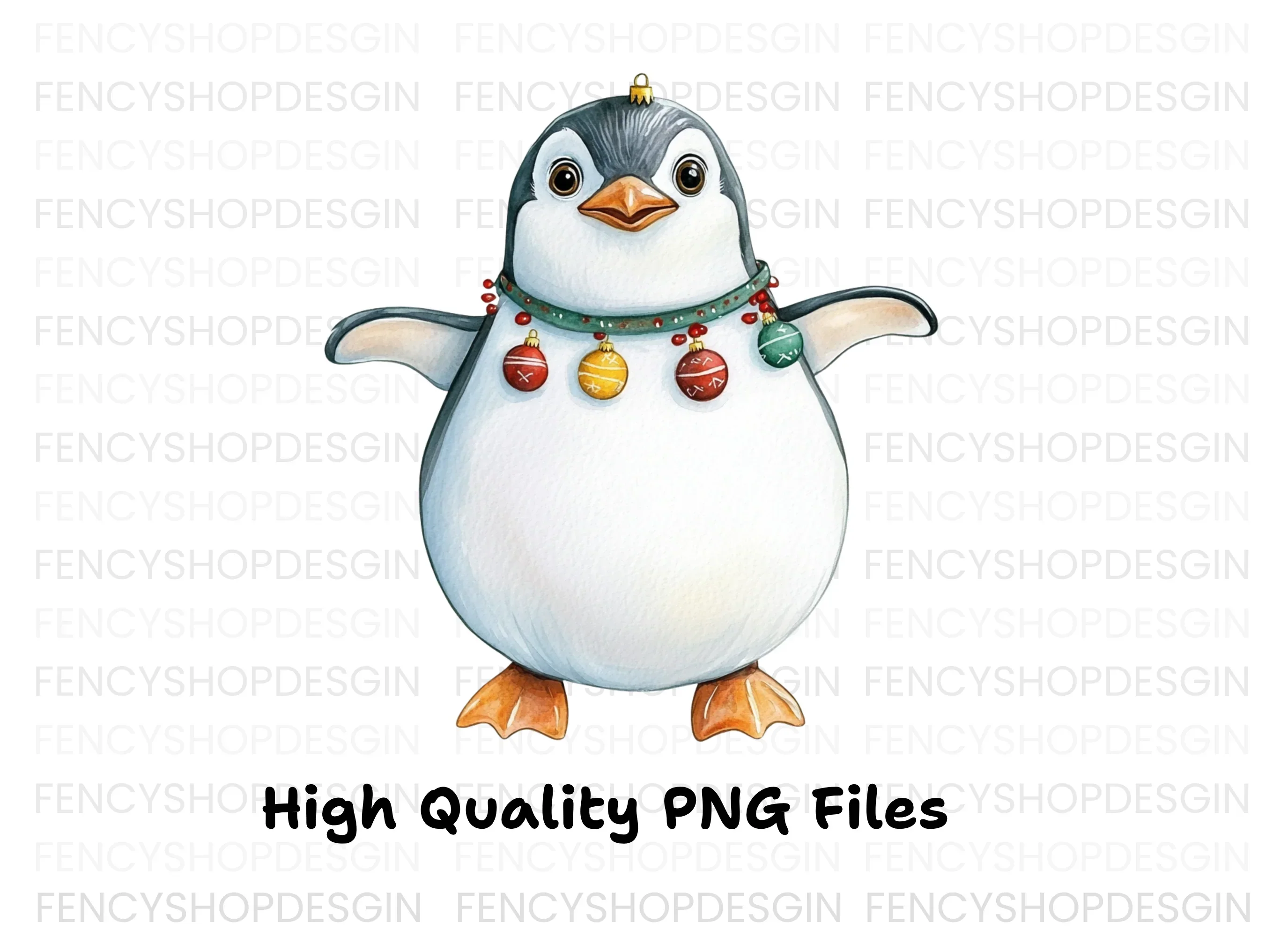 Festive Penguin Ornaments Clipart Bundle - Image 3