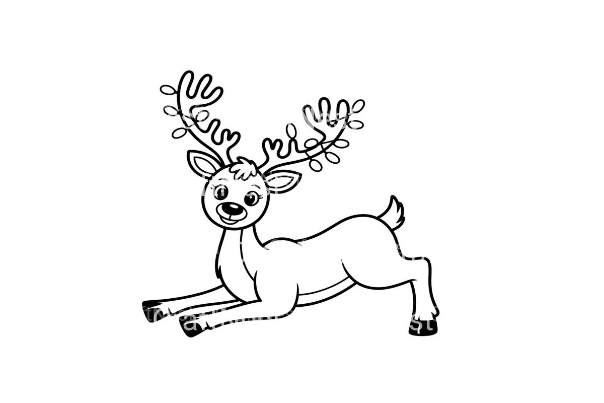 Festive Reindeer Christmas Coloring Books - Image 2