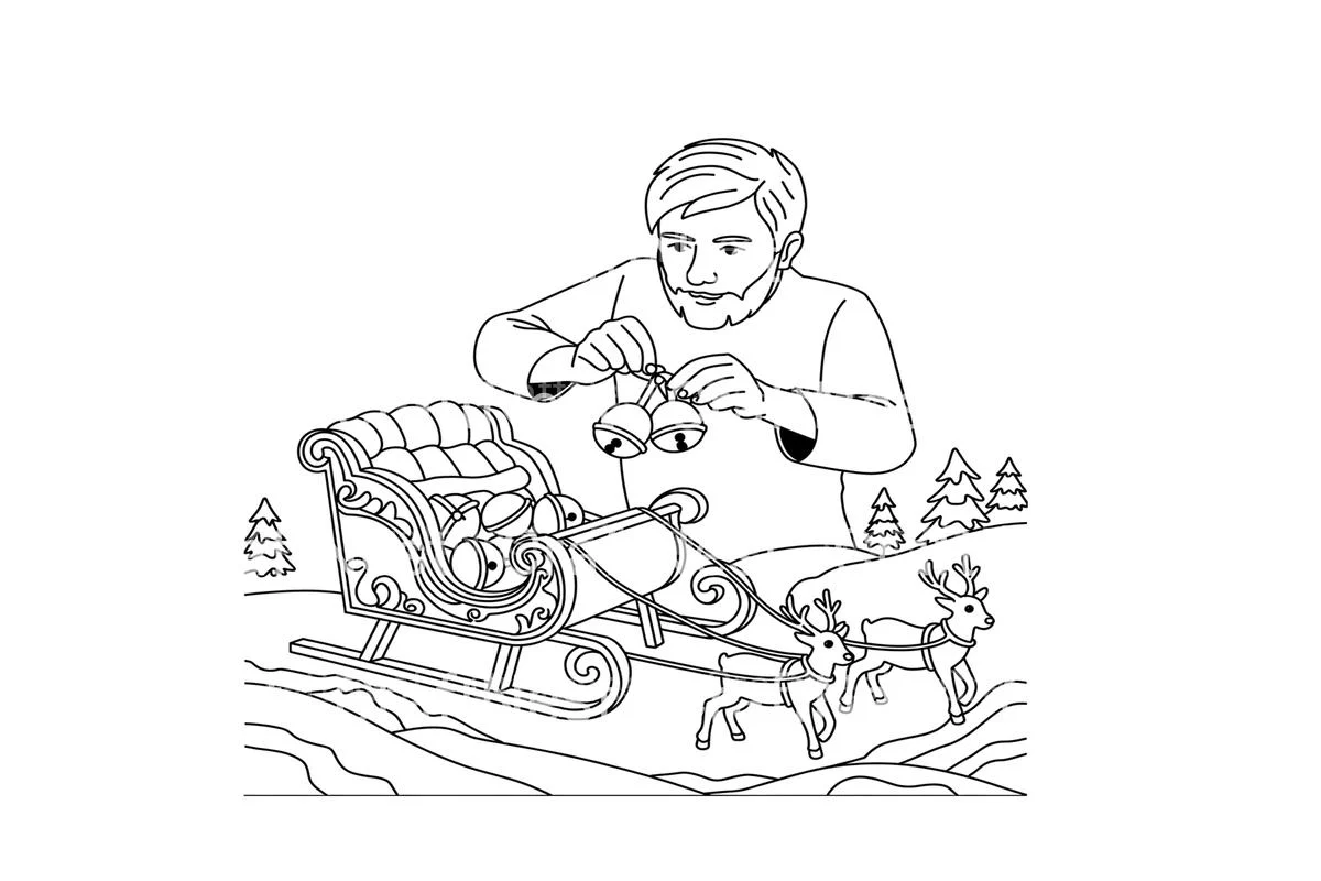 Festive Sleigh and Gifts Coloring Books - Image 2