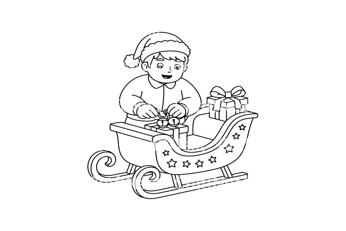 Festive Sleigh and Gifts Coloring Books - Image 3