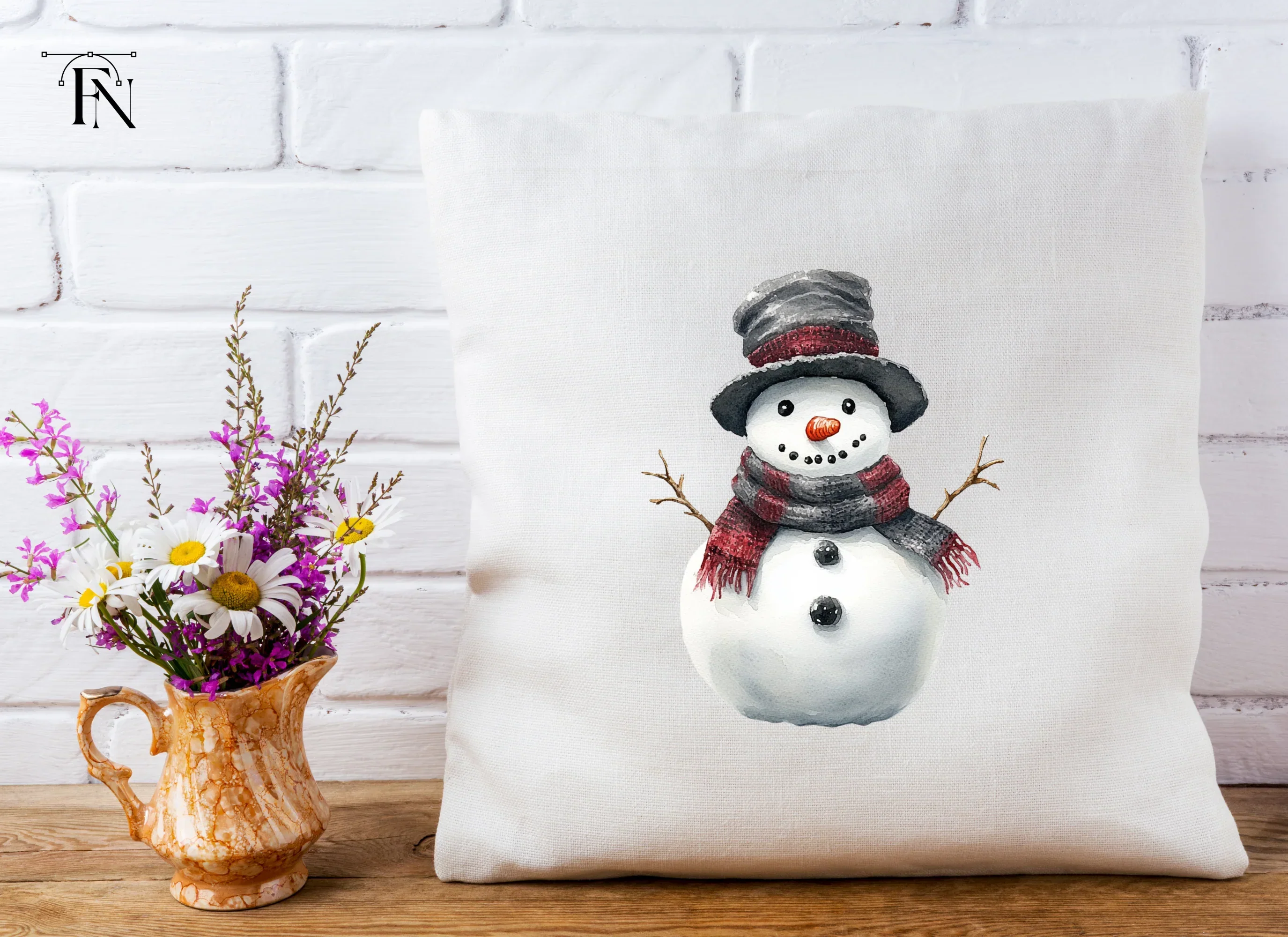 Festive Snowmen with Plaid Accessories Clipart Bundle - Image 5