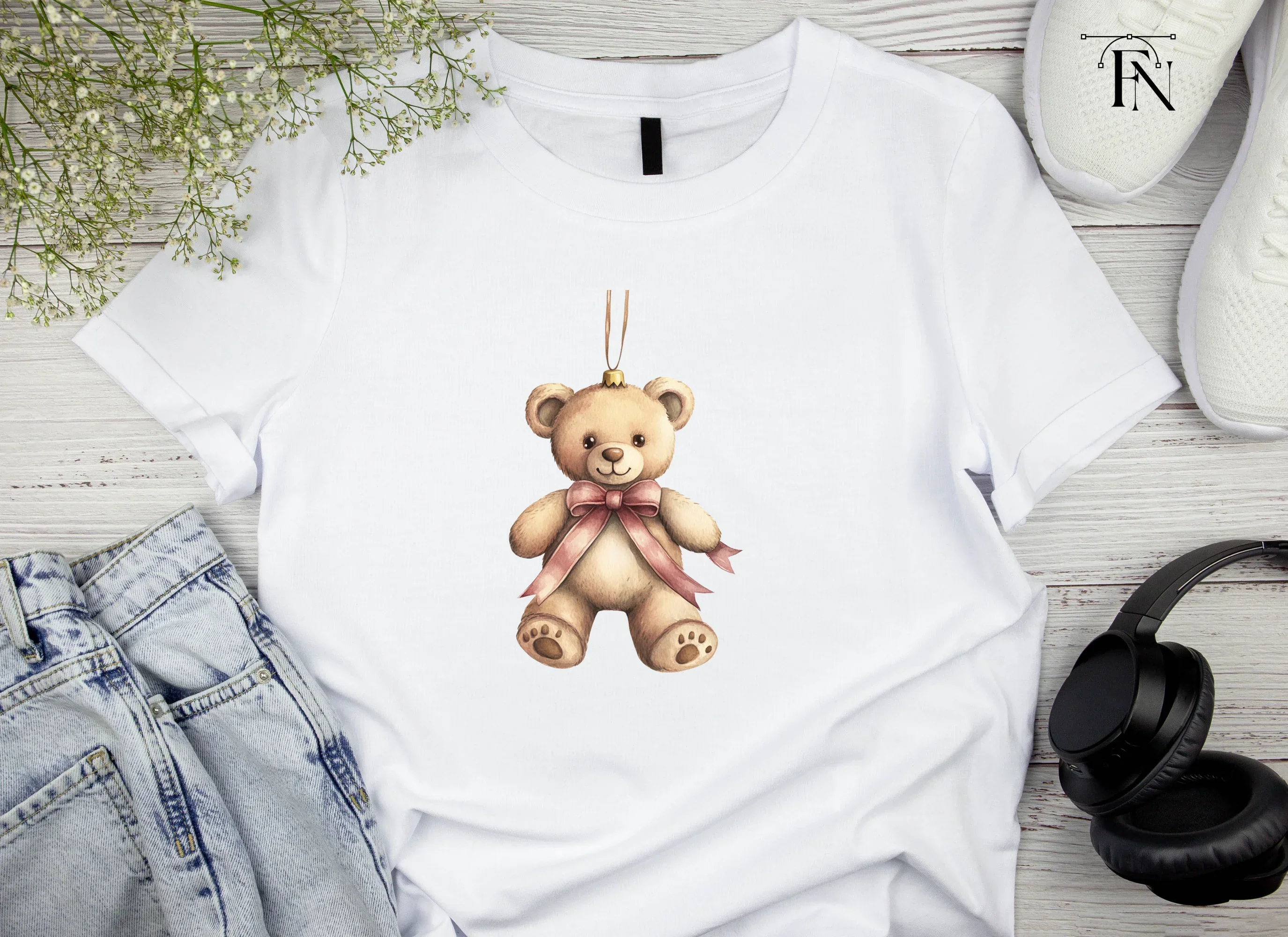 Festive Teddy Bear Ornament Clipart Bundle - Image 4