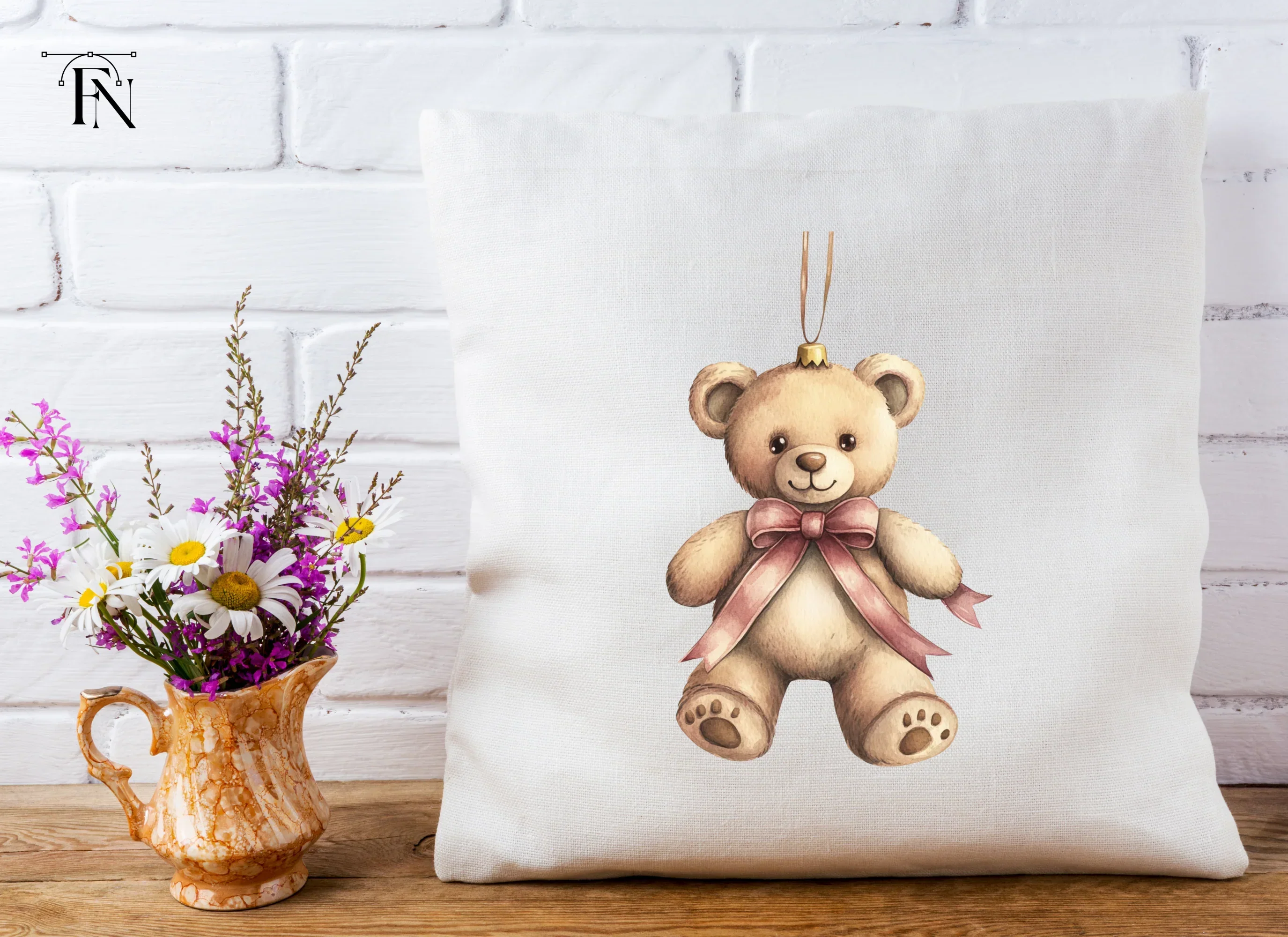Festive Teddy Bear Ornament Clipart Bundle - Image 5