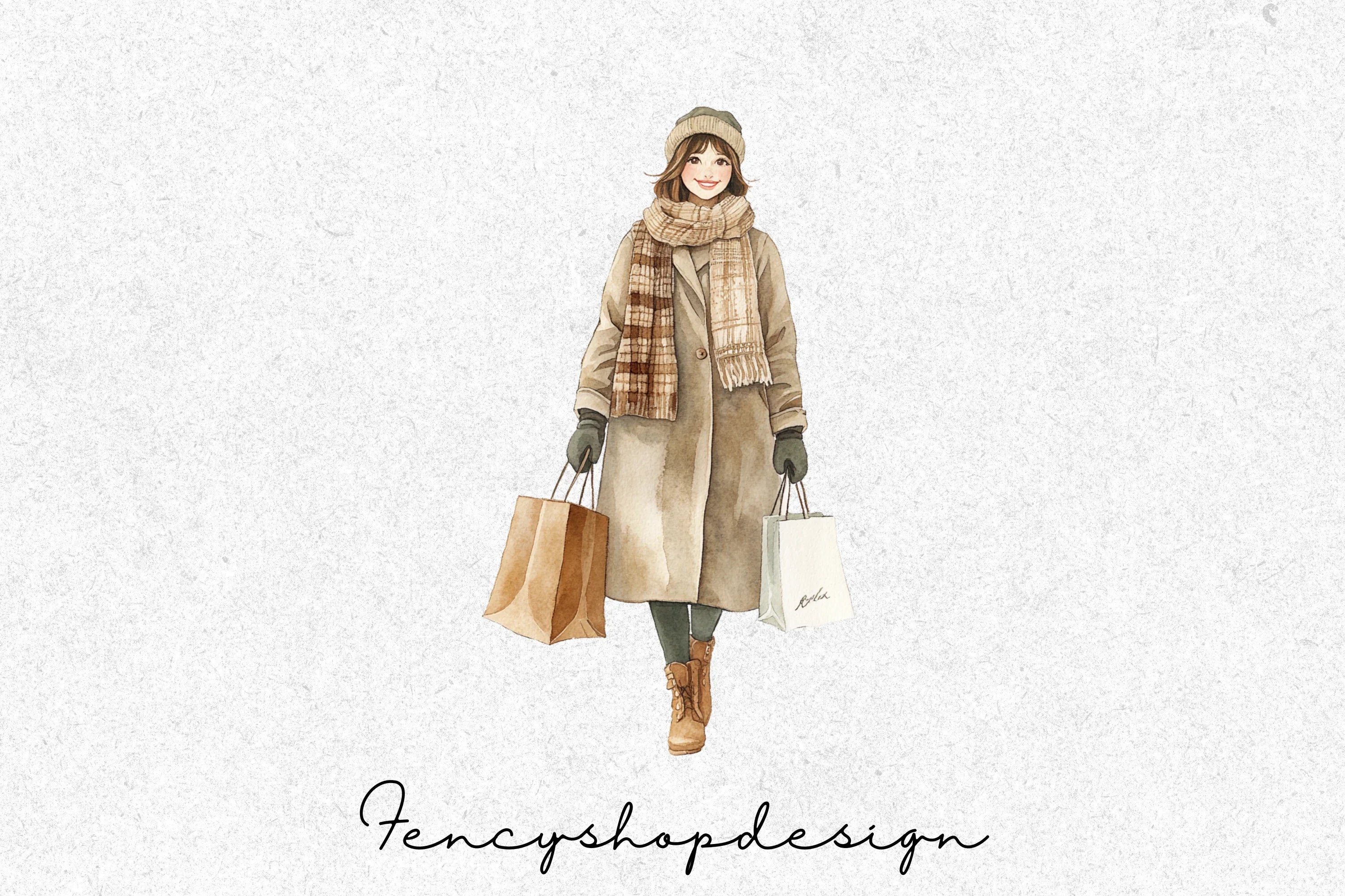 Festive Winter Women Clipart Bundle - Image 2