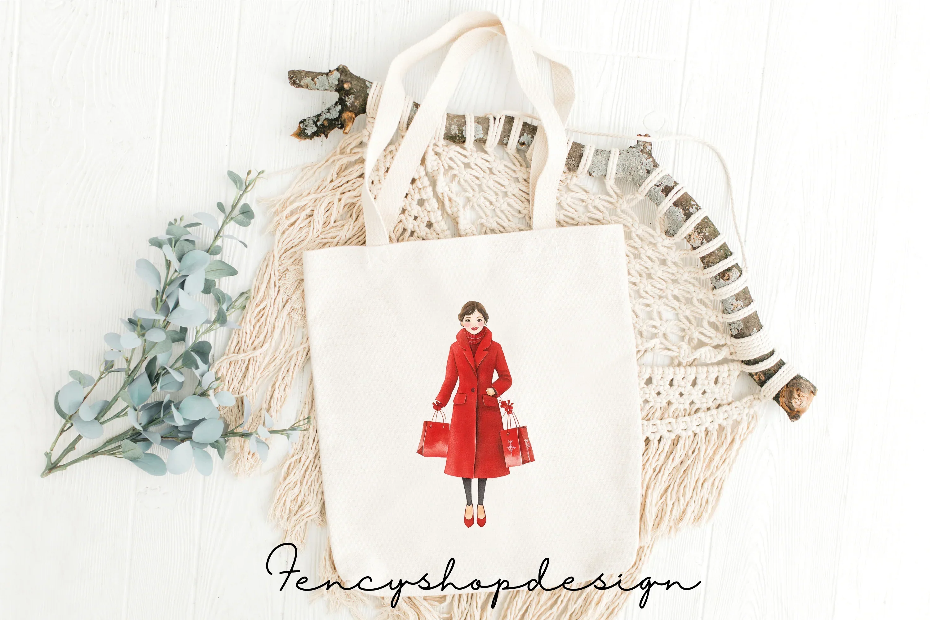Festive Winter Women Clipart Bundle - Image 7