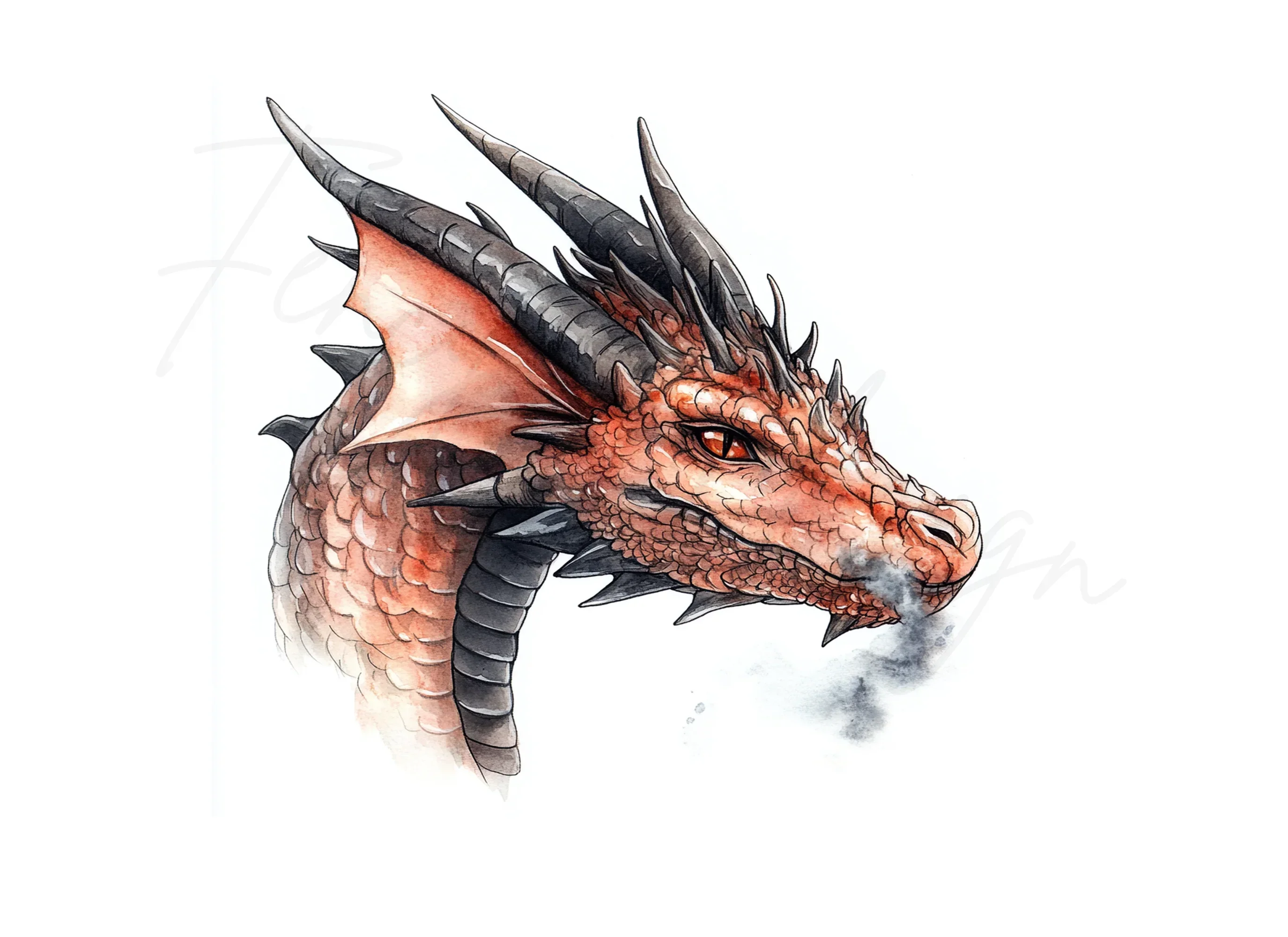 Fierce Dragon Head Clipart Bundle - Image 2