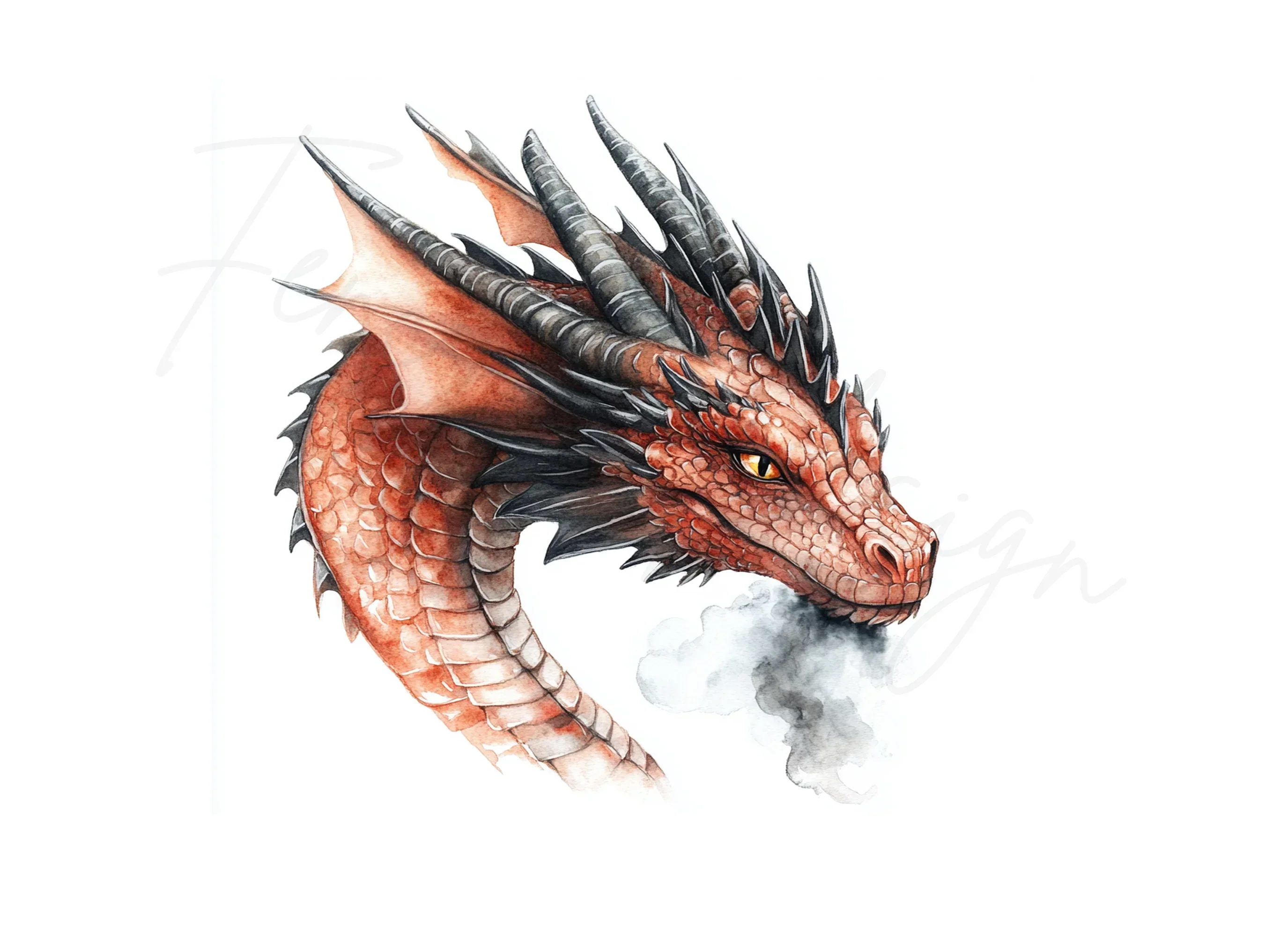 Fierce Dragon Head Clipart Bundle - Image 3