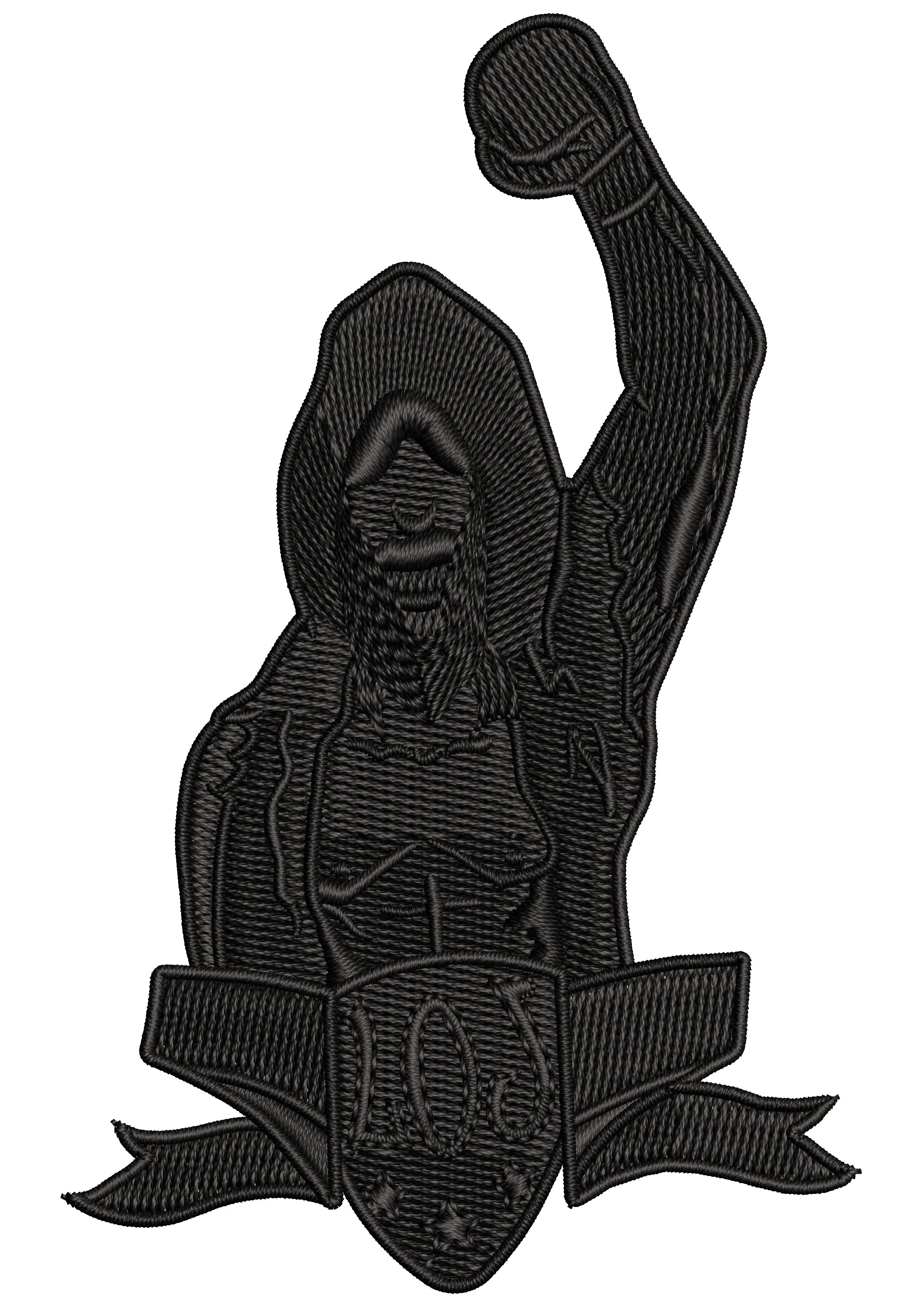Fighter Man Embroidery Design