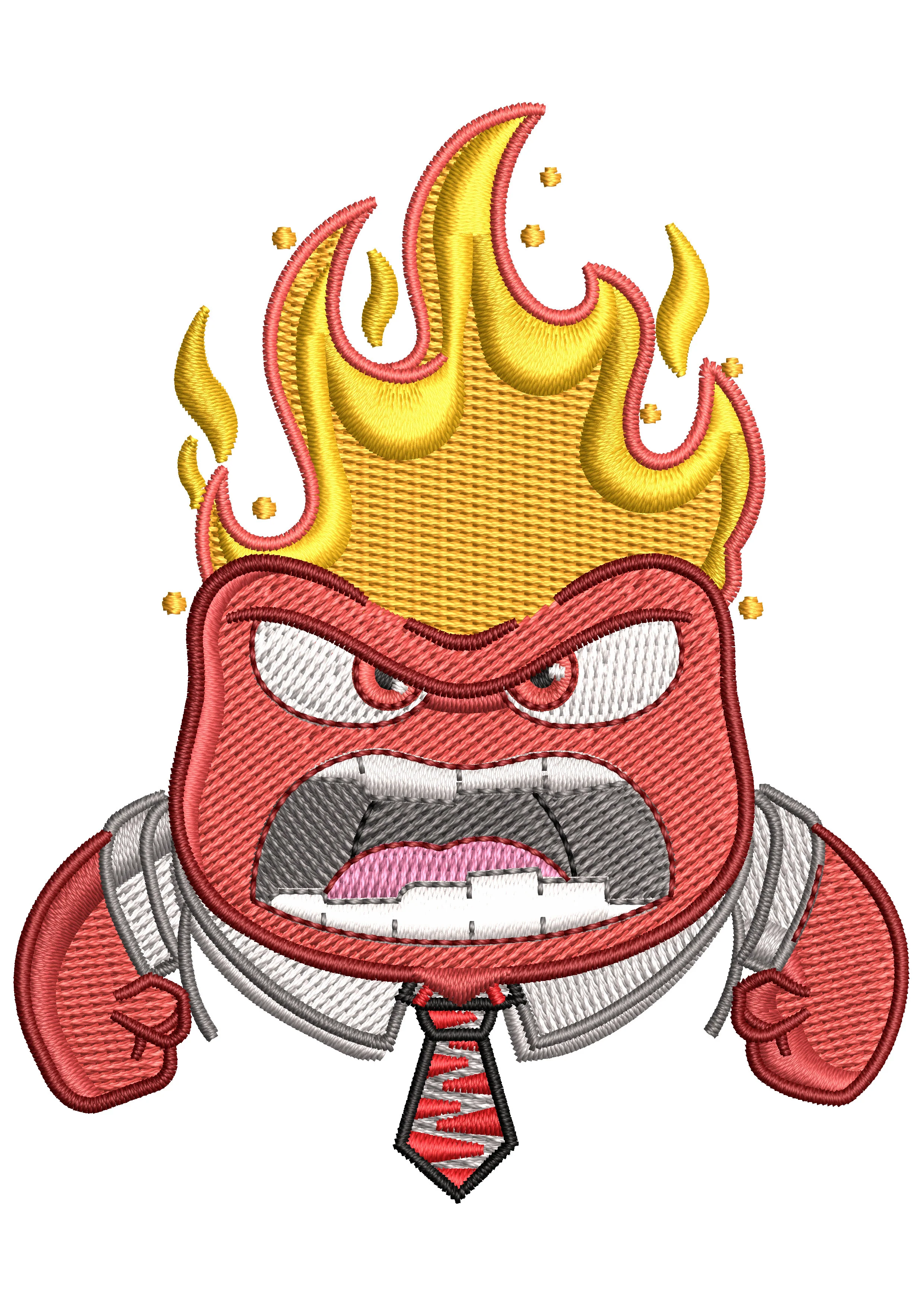 Fire Head Embroidery Design