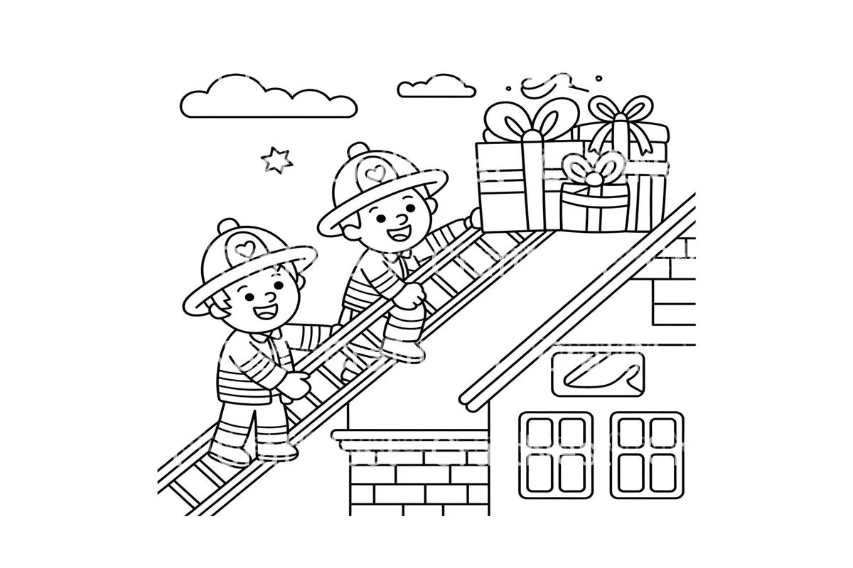 Firefighter Christmas Gift Coloring Books - Image 3