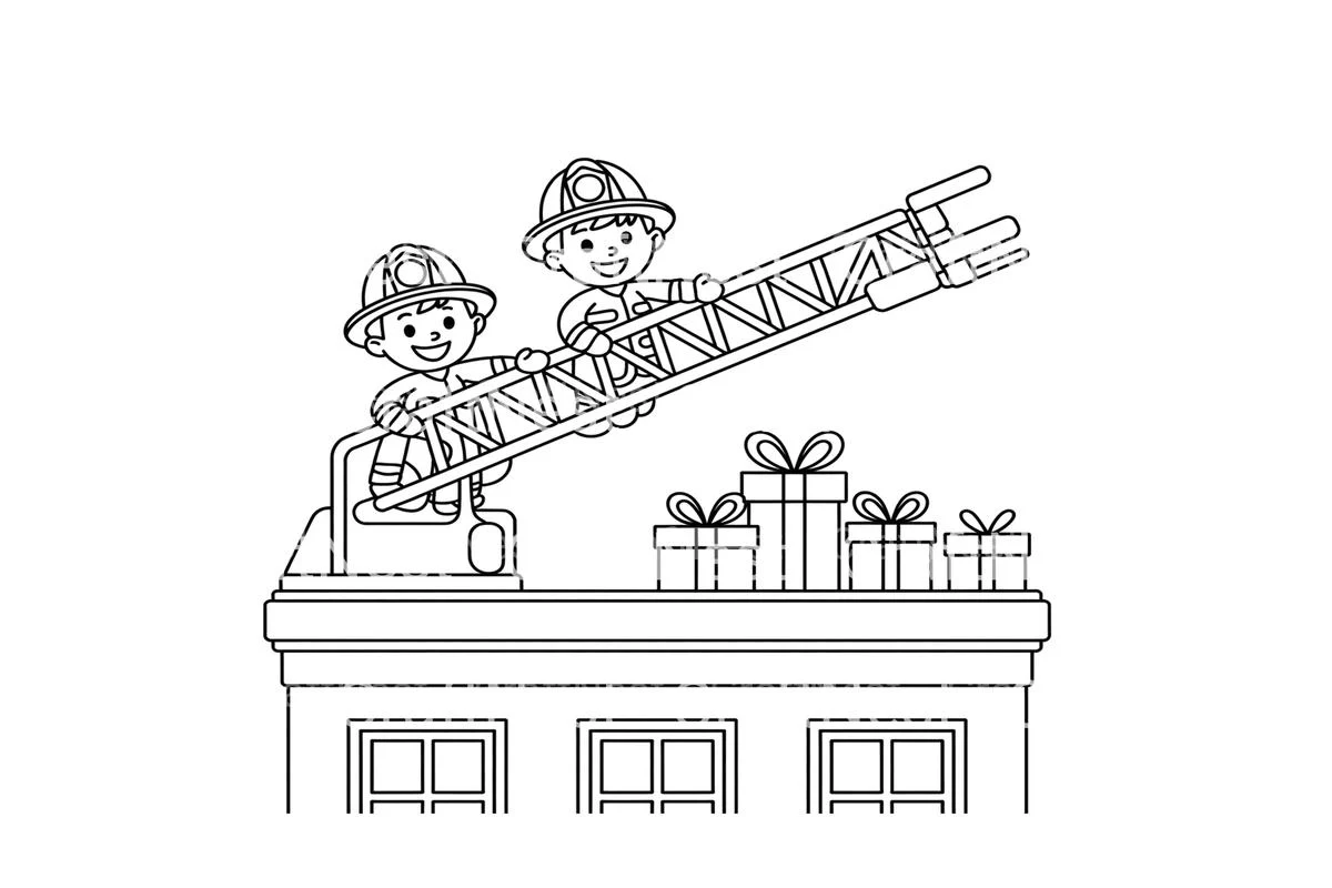 Firefighter Christmas Gift Coloring Books - Image 4