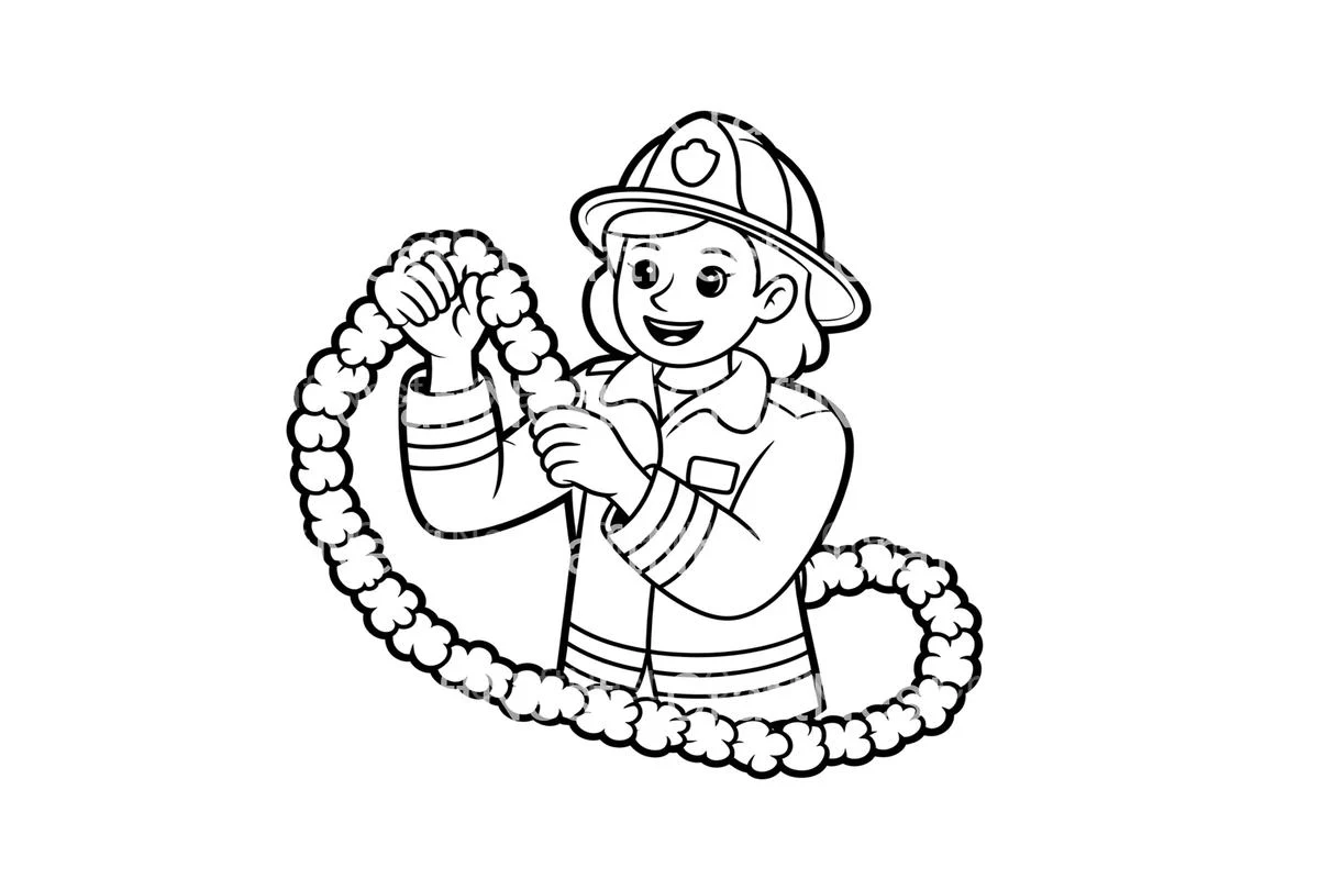 Firefighter Decorating Christmas Tree Coloring Books - Image 2
