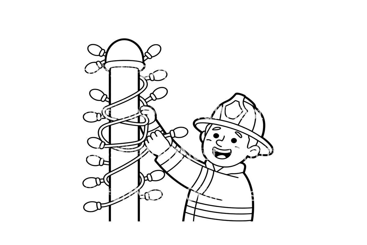 Firefighter Decorating Pole Coloring Books - Image 2