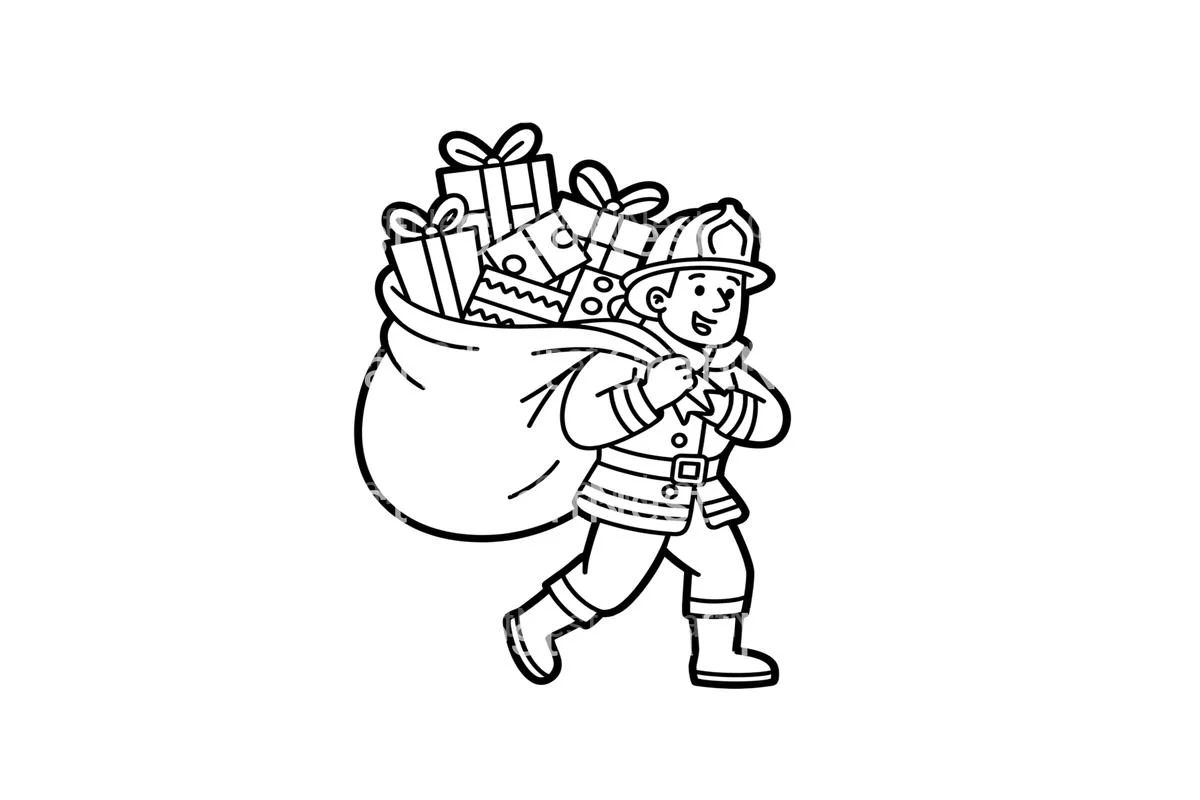 Firefighter Santa Christmas Coloring Books - Image 2