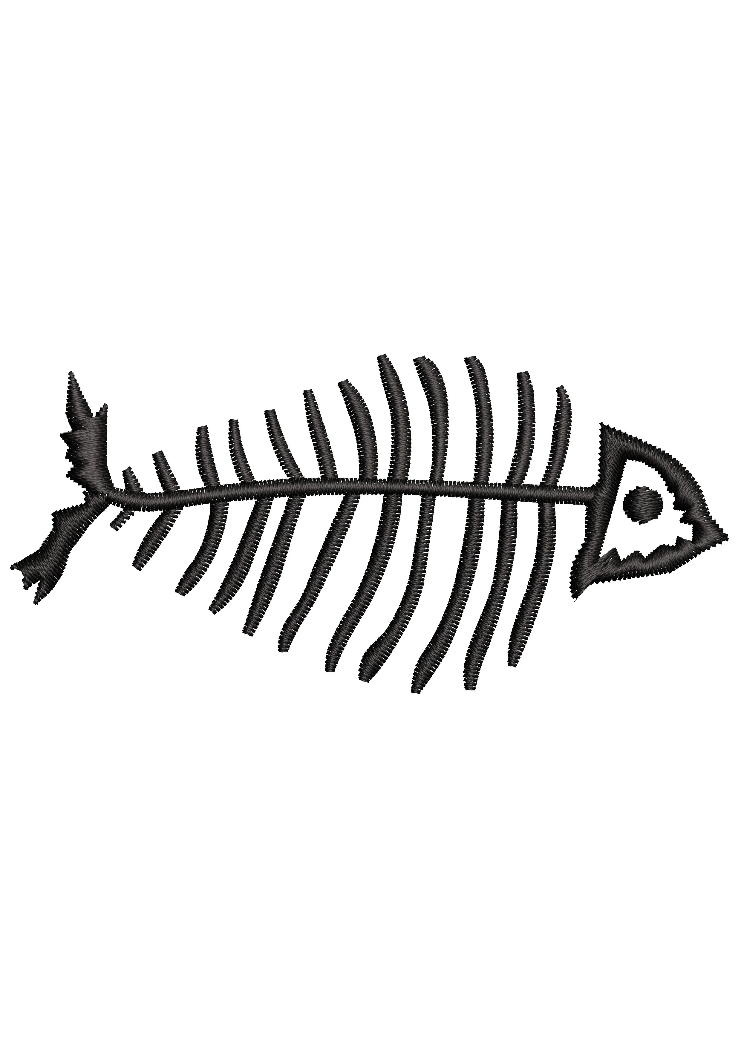 Fish Bone Embroidery Design