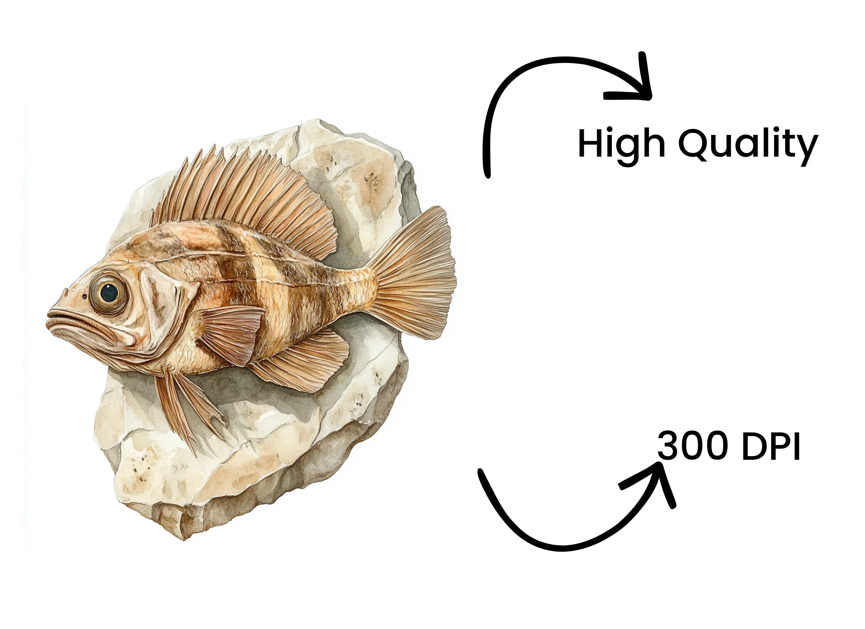 Fish Fossil Clipart Bundle - Image 4