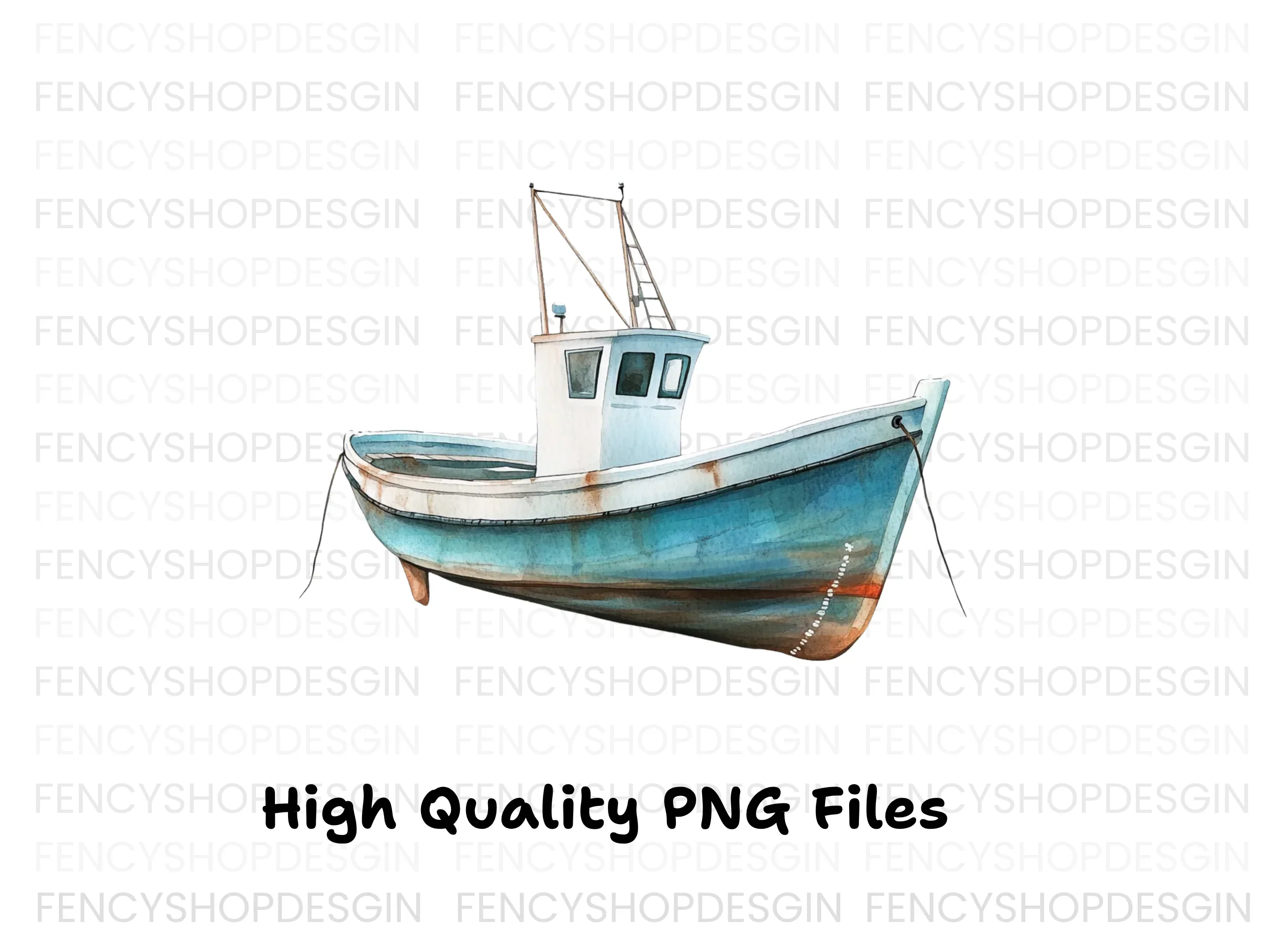 Fishing Boat Illustration Clipart Bundle - Image 3