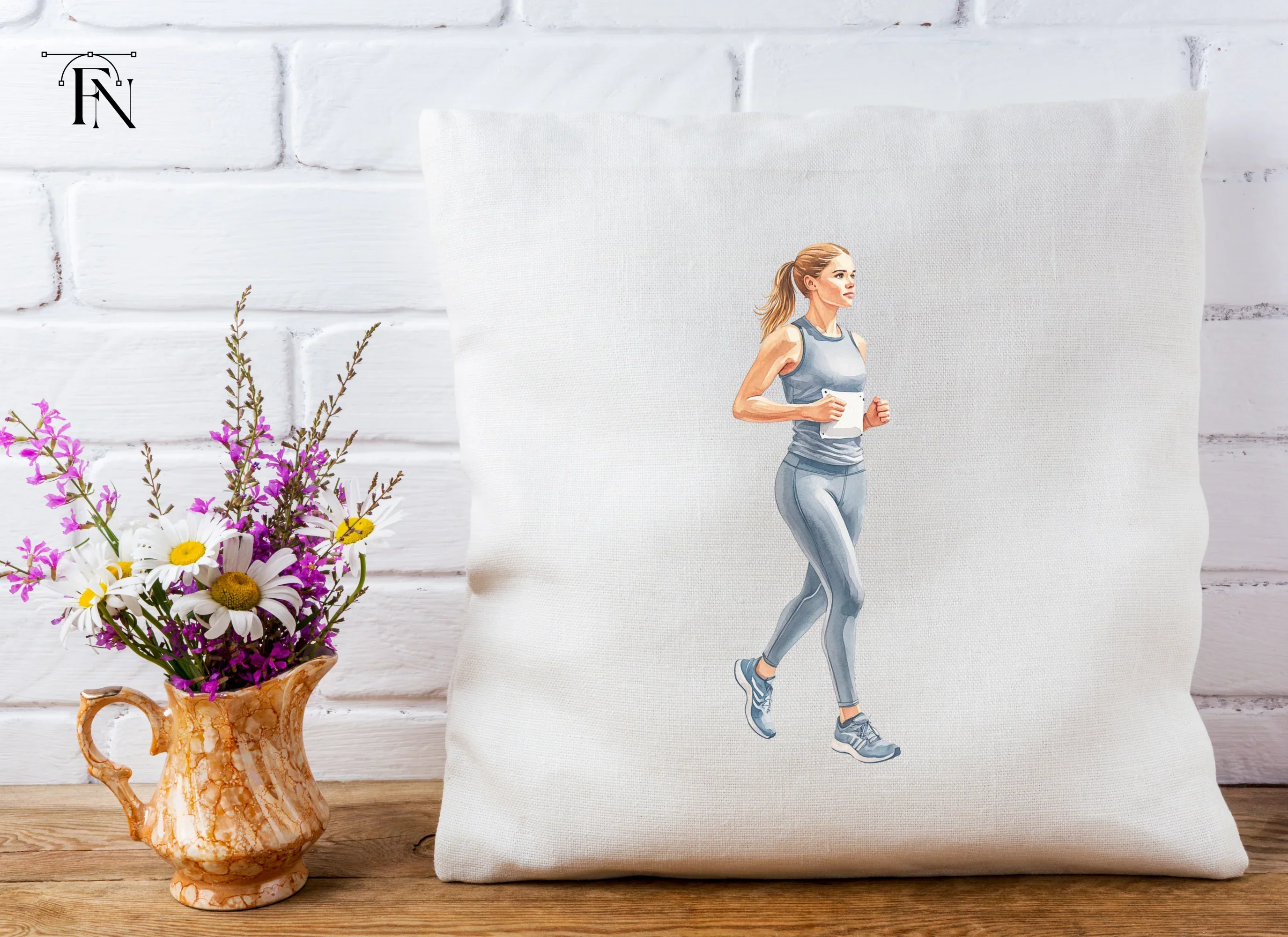 Fitness Woman Jogging Clipart Bundle - Image 4
