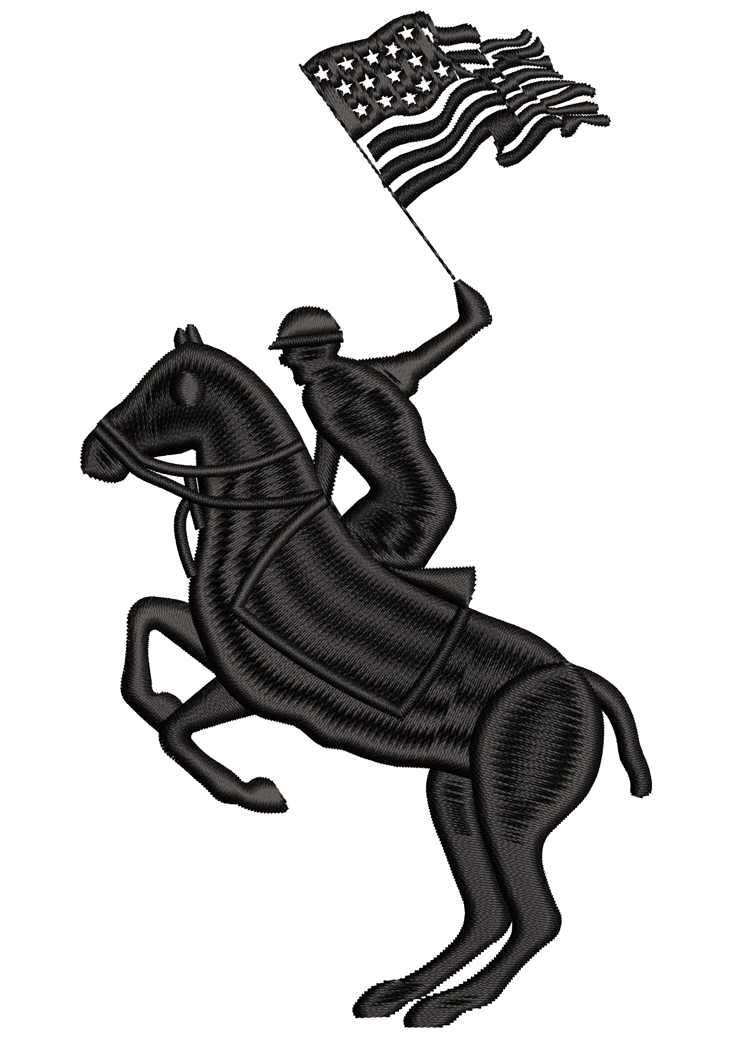 Flag Horse Rider Embroidery Design