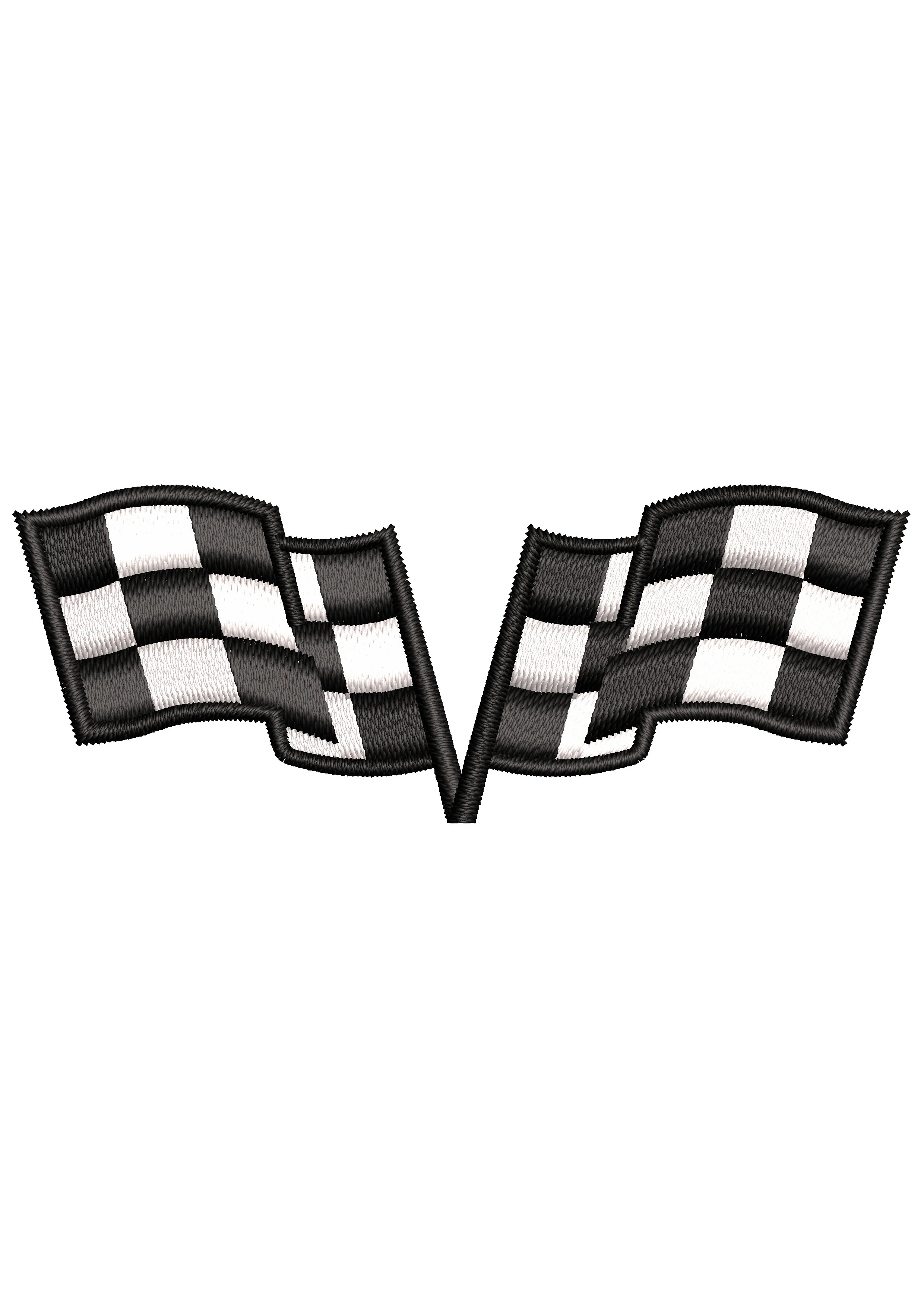 Flags Race Embroidery Design