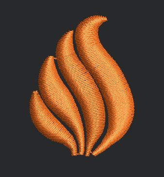 Flame Motif Abstract Fire Embroidery Design
