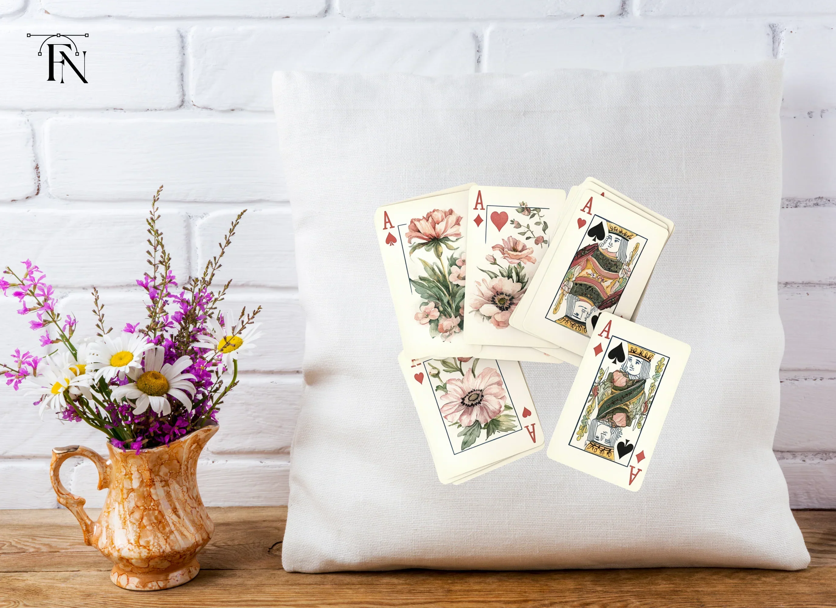 Floral Ace Playing Cards Clipart Bundle - Image 2