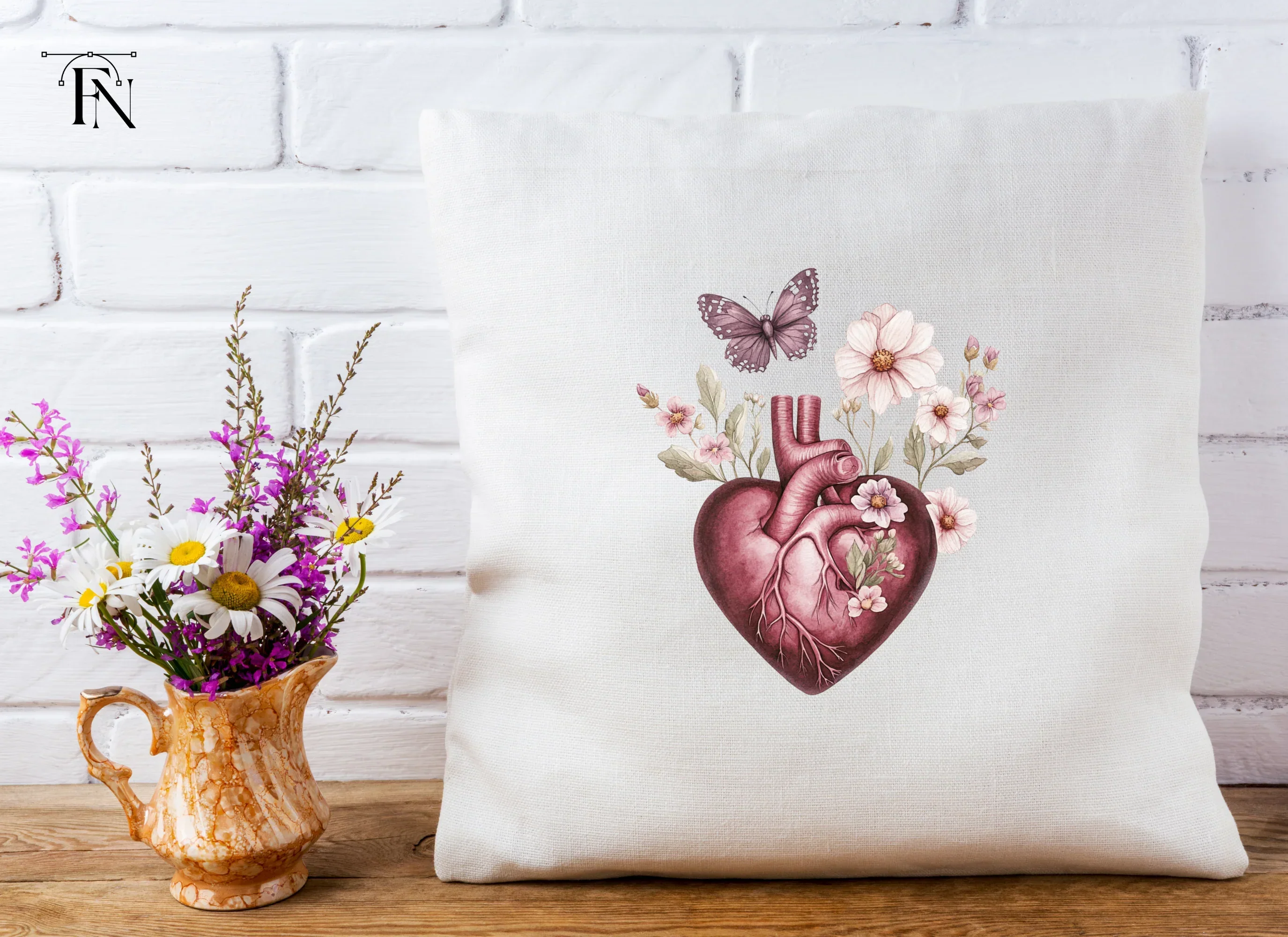 Floral Anatomical Heart Clipart Bundle - Image 4