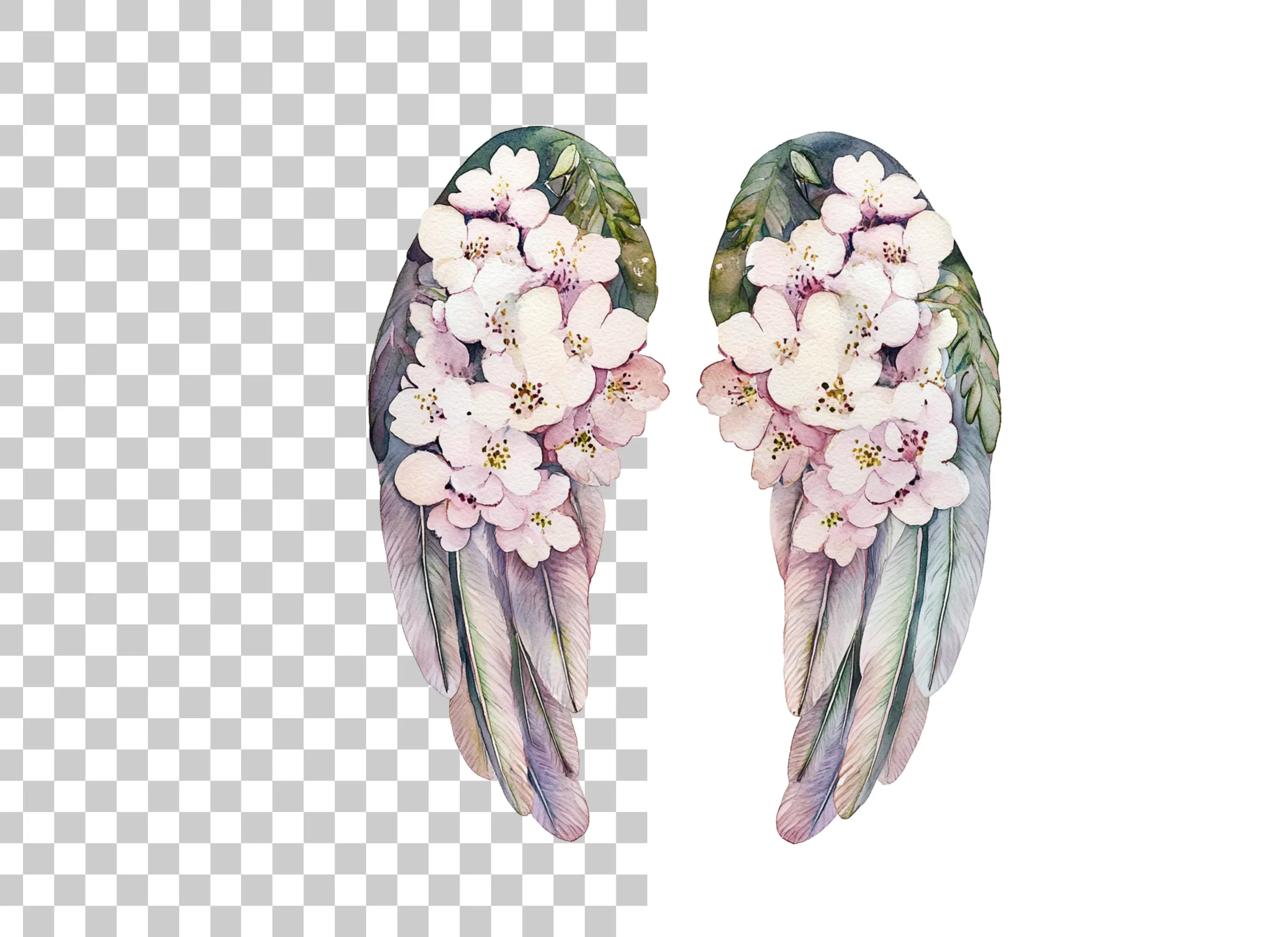 Floral Angel Wings Clipart Bundle - Image 2