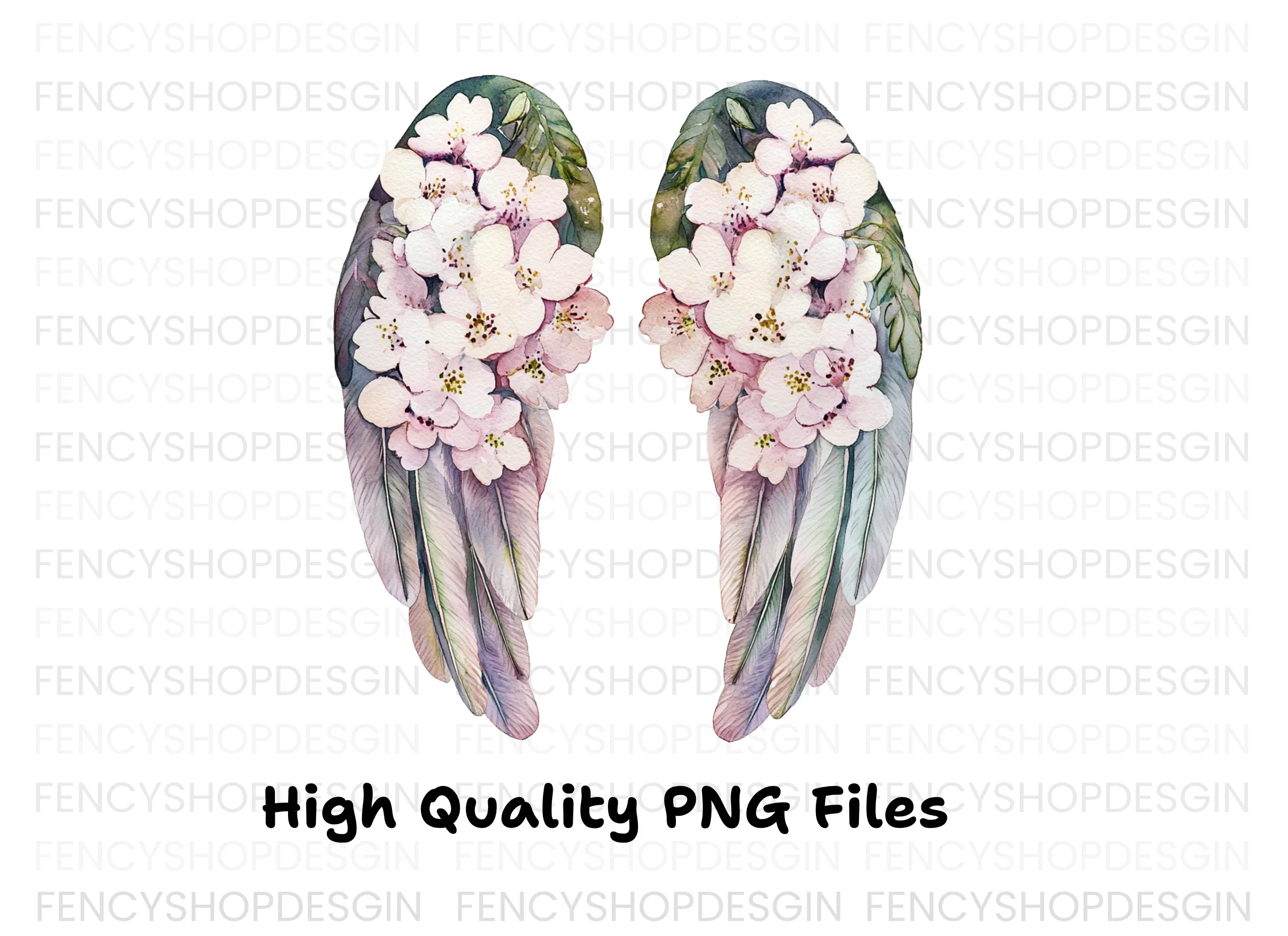 Floral Angel Wings Clipart Bundle - Image 3