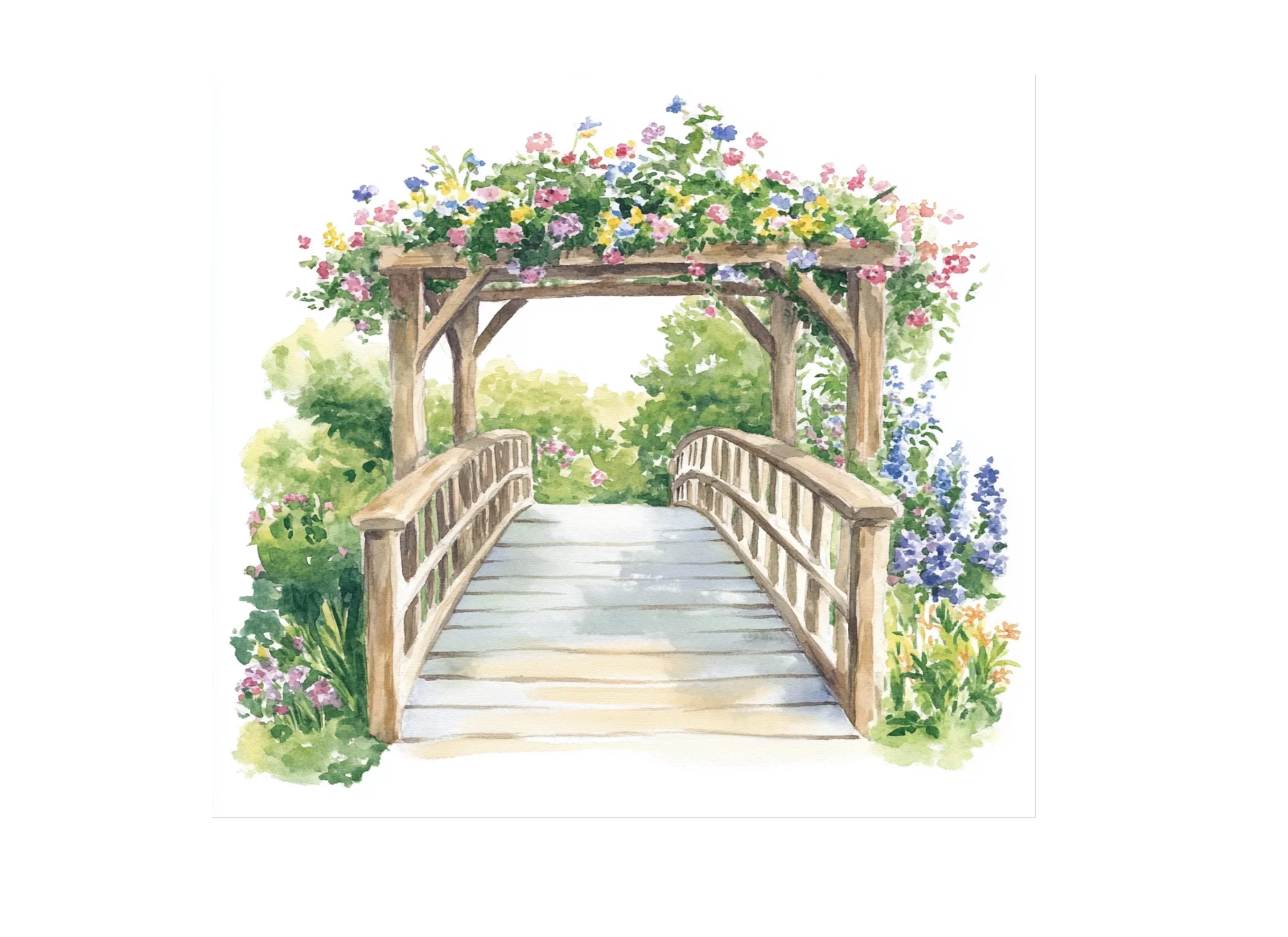 Floral Archway Bridge Clipart Bundle - Image 3