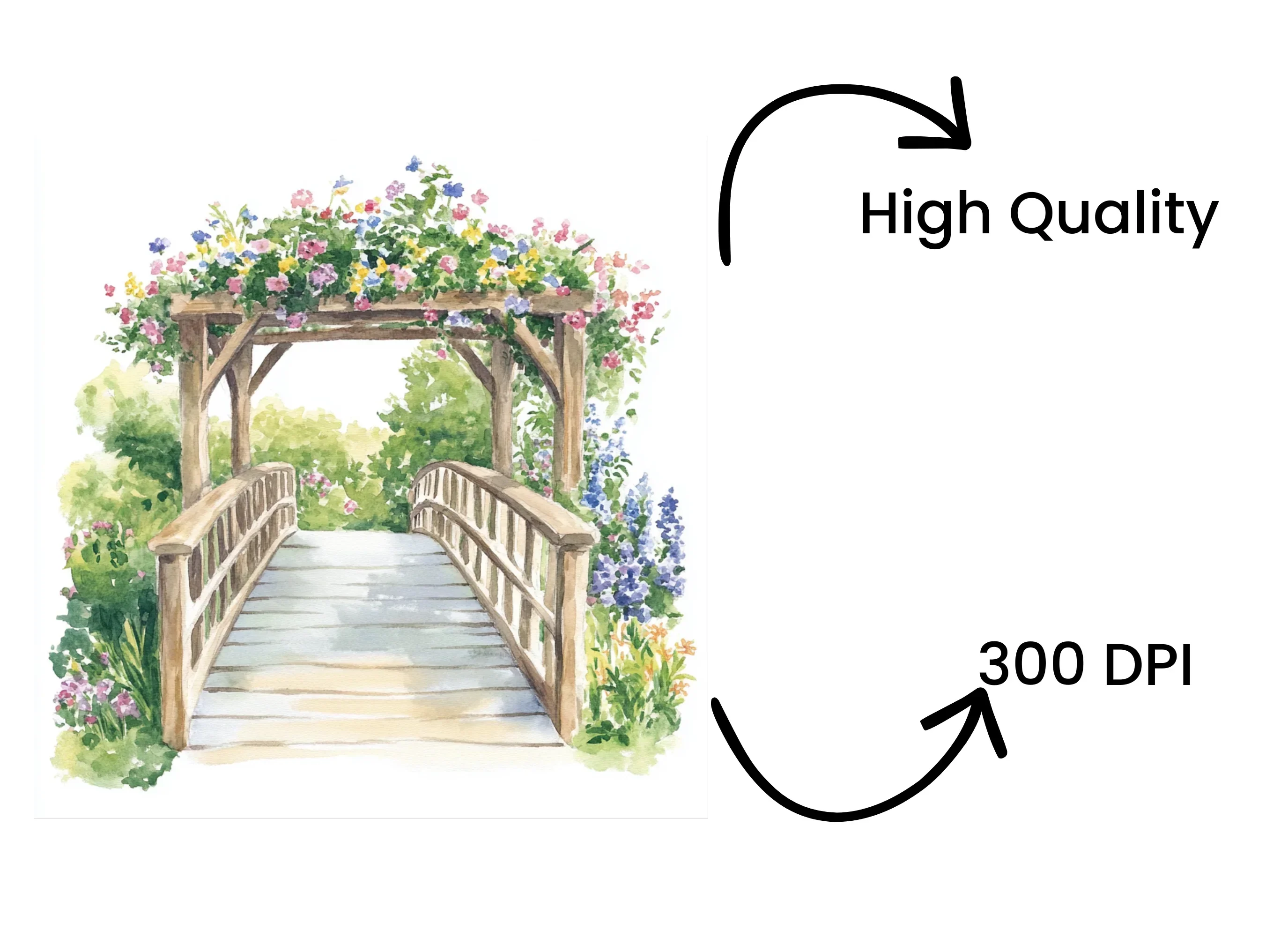 Floral Archway Bridge Clipart Bundle - Image 4