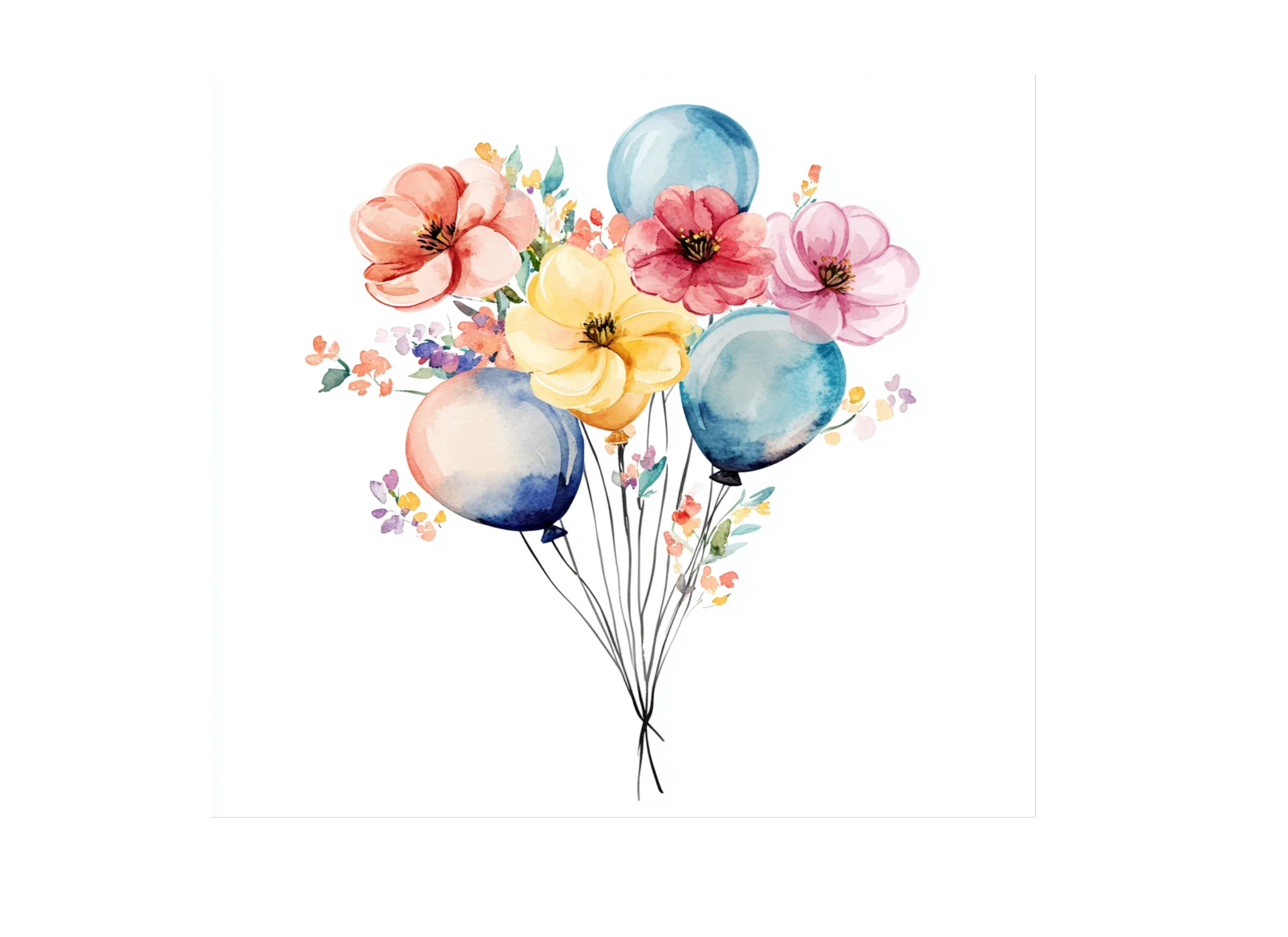 Floral Balloons Clipart Bundle - Image 3