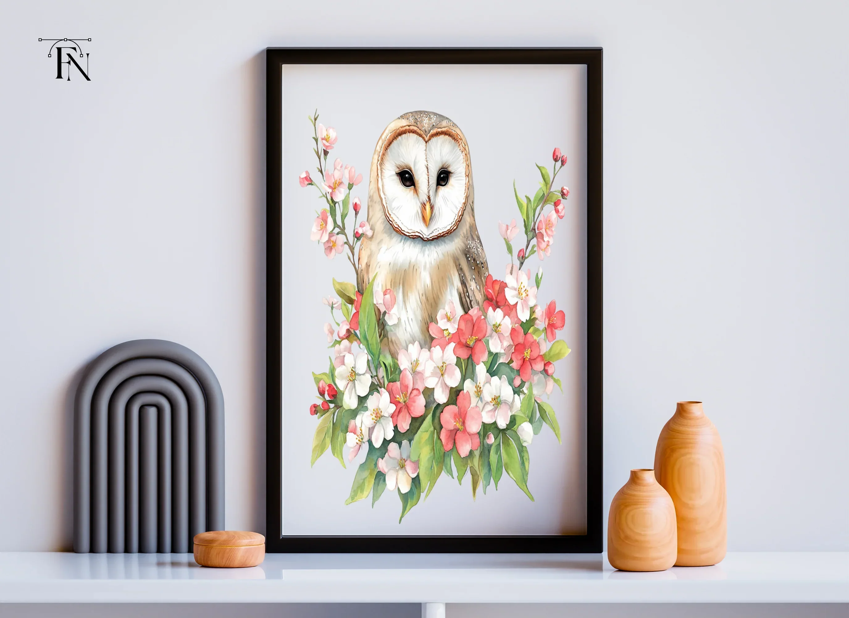 Floral Barn Owl Clipart Bundle - Image 3