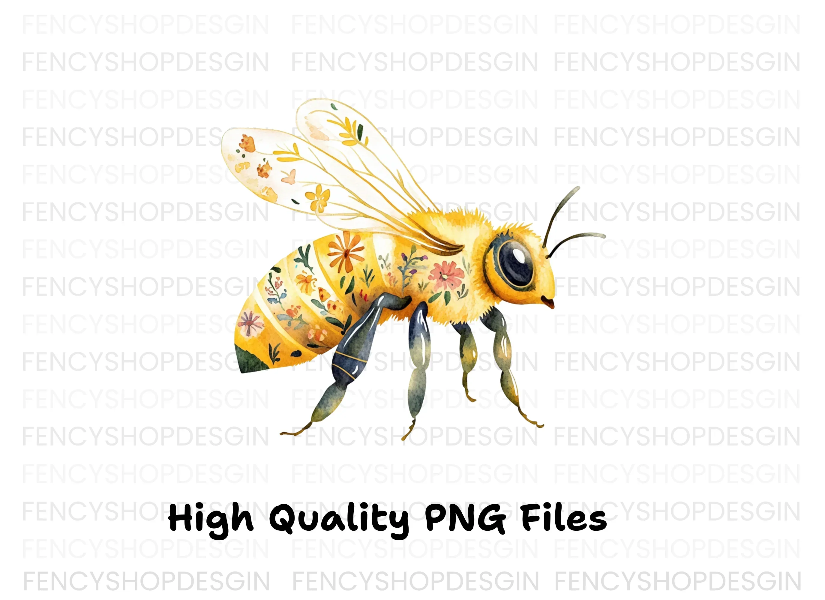 Floral Bee Clipart Bundle - Image 2
