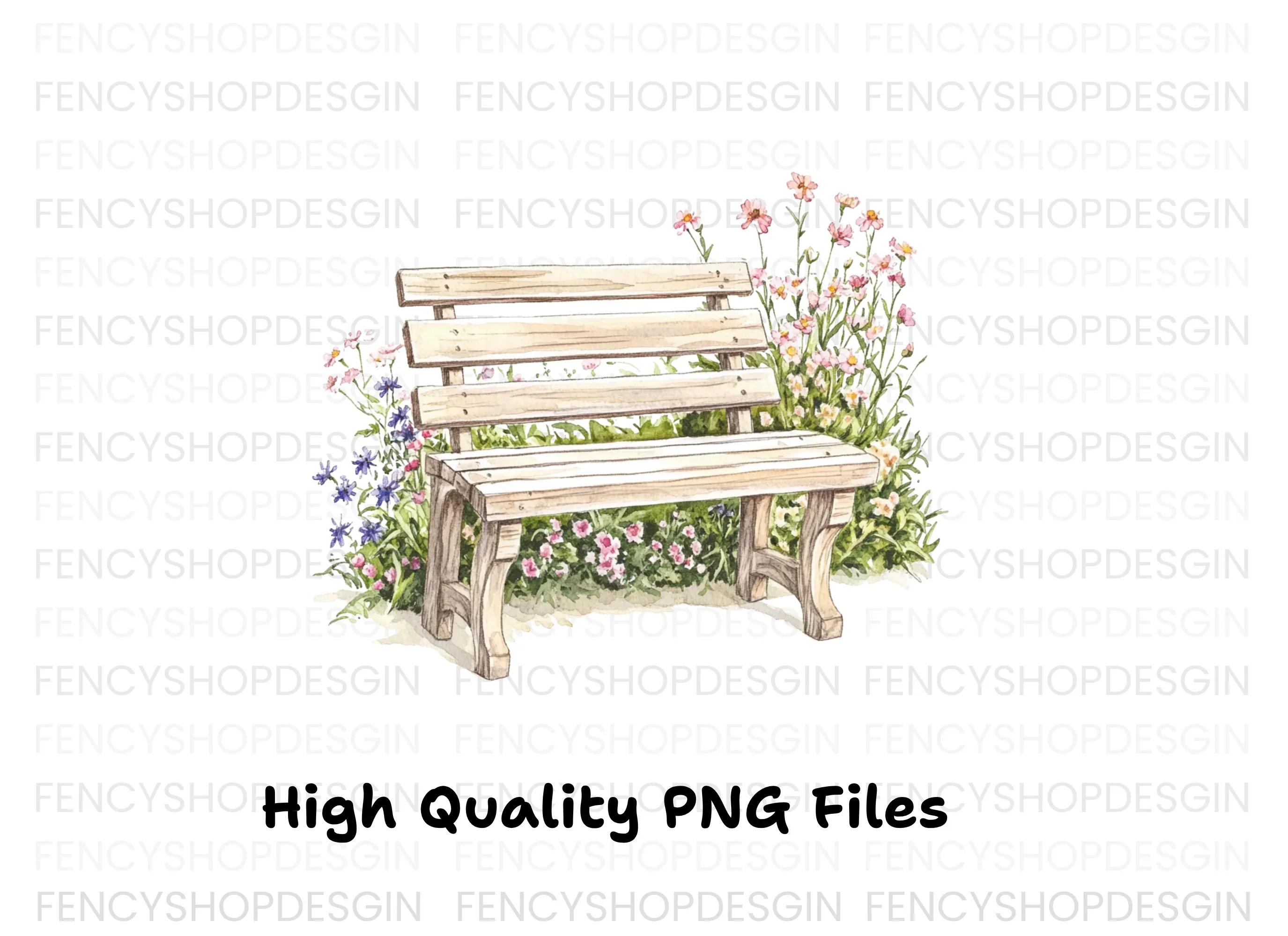 Floral Bench Clipart Bundle - Image 2