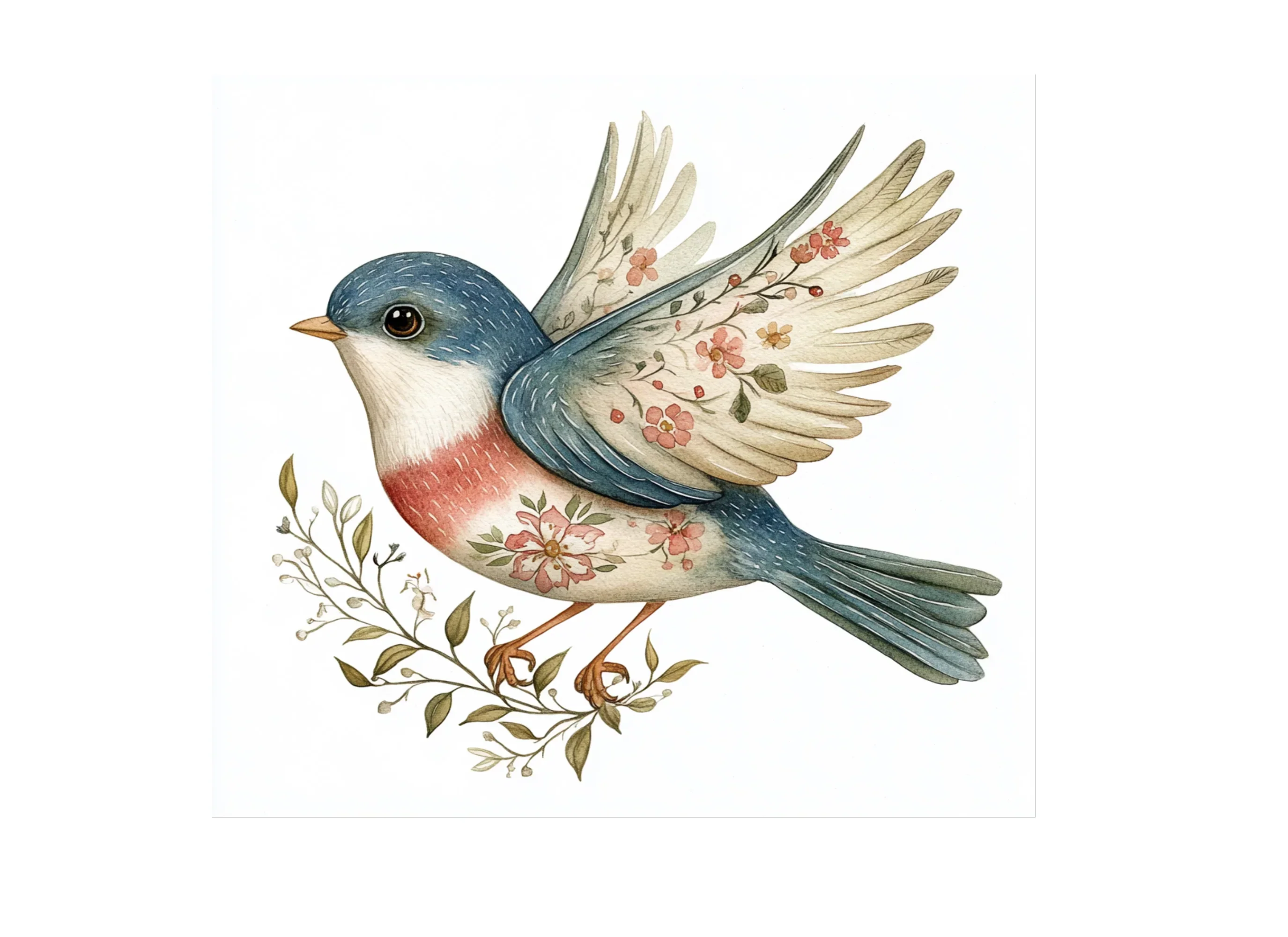 Floral Birds Clipart Bundle - Image 3