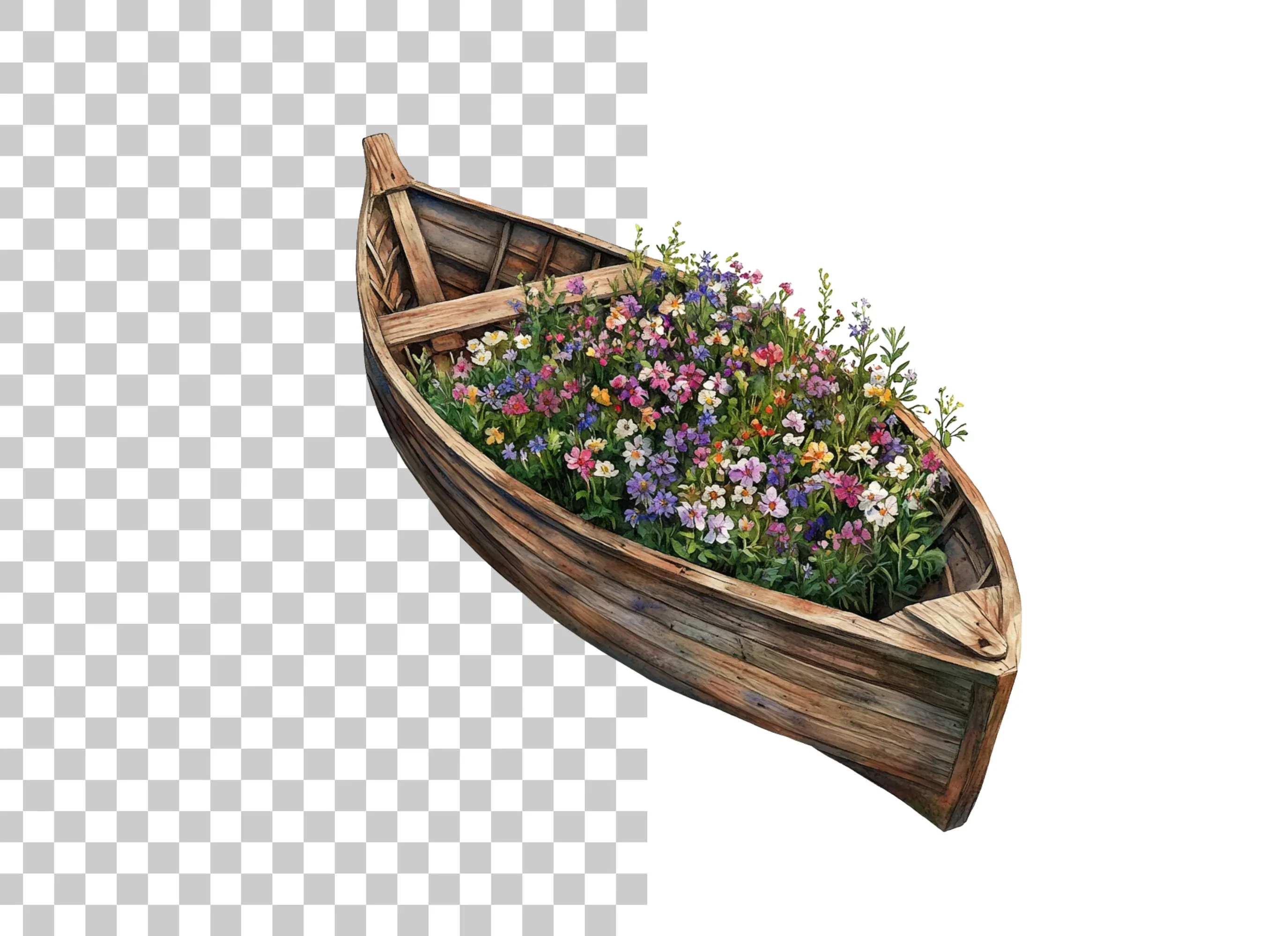 Floral Boat Clipart Bundle - Image 6