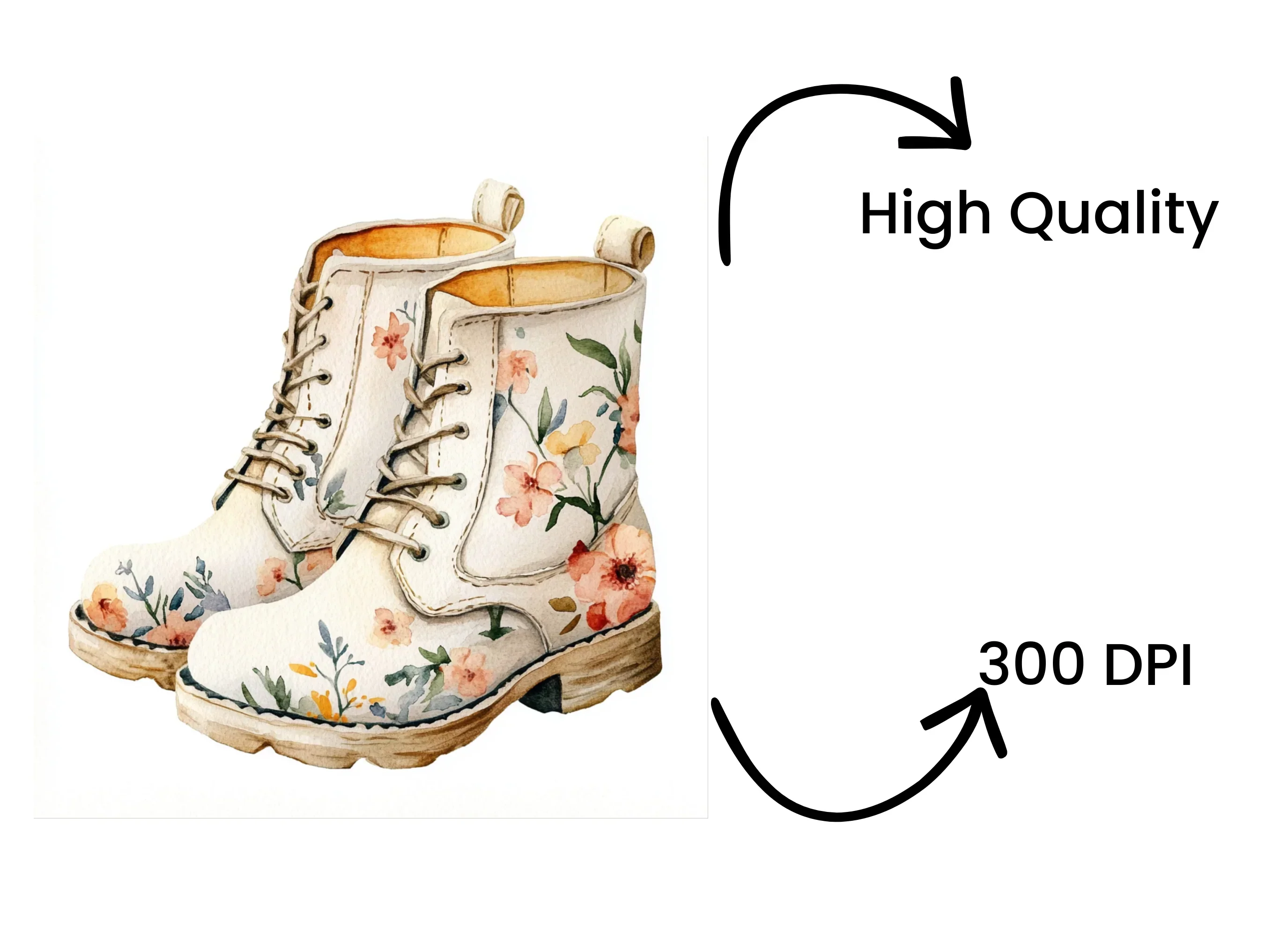 Floral Boots Clipart Bundle - Image 4