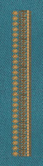 Floral Border Golden Vertical Line Embroidery Design