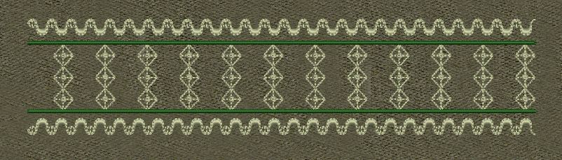 Floral Border Vertical Lines Embroidery Design