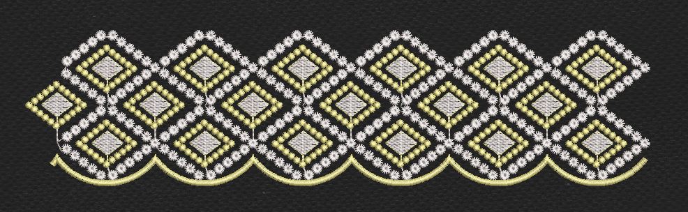 Floral Border White Embroidery Design